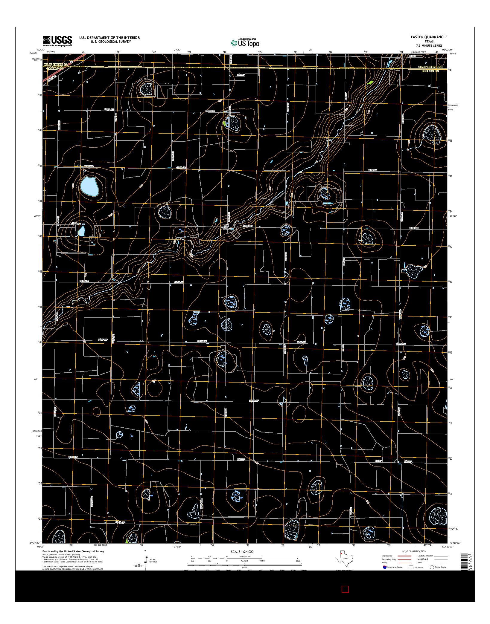 USGS US TOPO 7.5-MINUTE MAP FOR EASTER, TX 2016