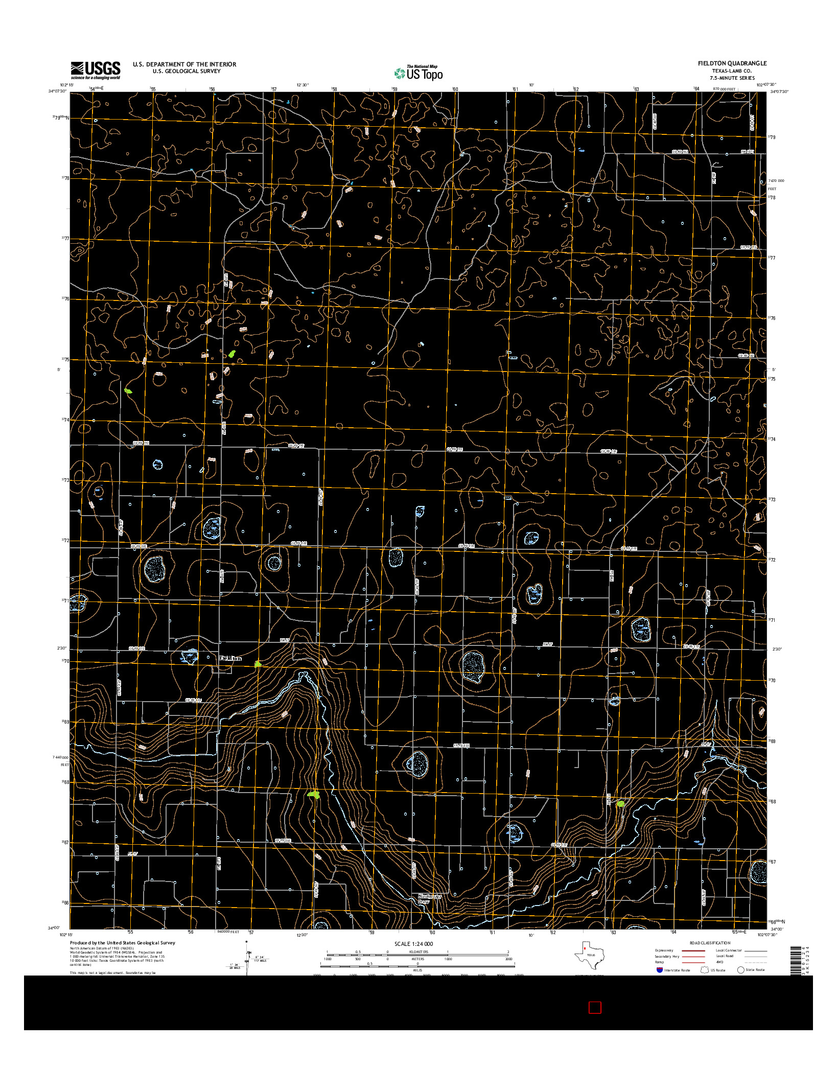 USGS US TOPO 7.5-MINUTE MAP FOR FIELDTON, TX 2016
