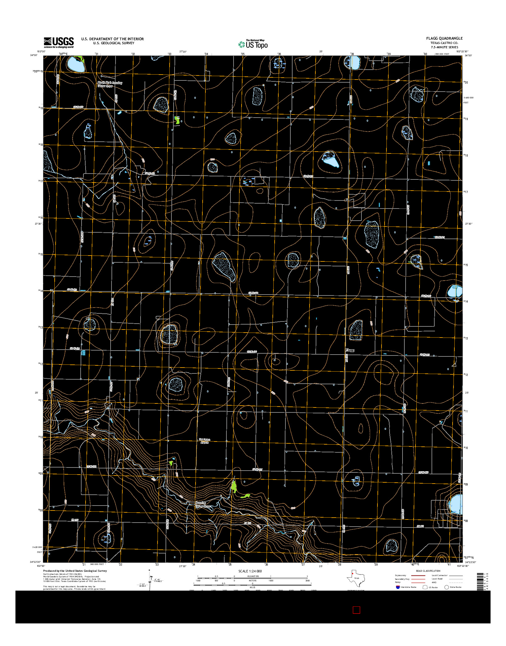 USGS US TOPO 7.5-MINUTE MAP FOR FLAGG, TX 2016