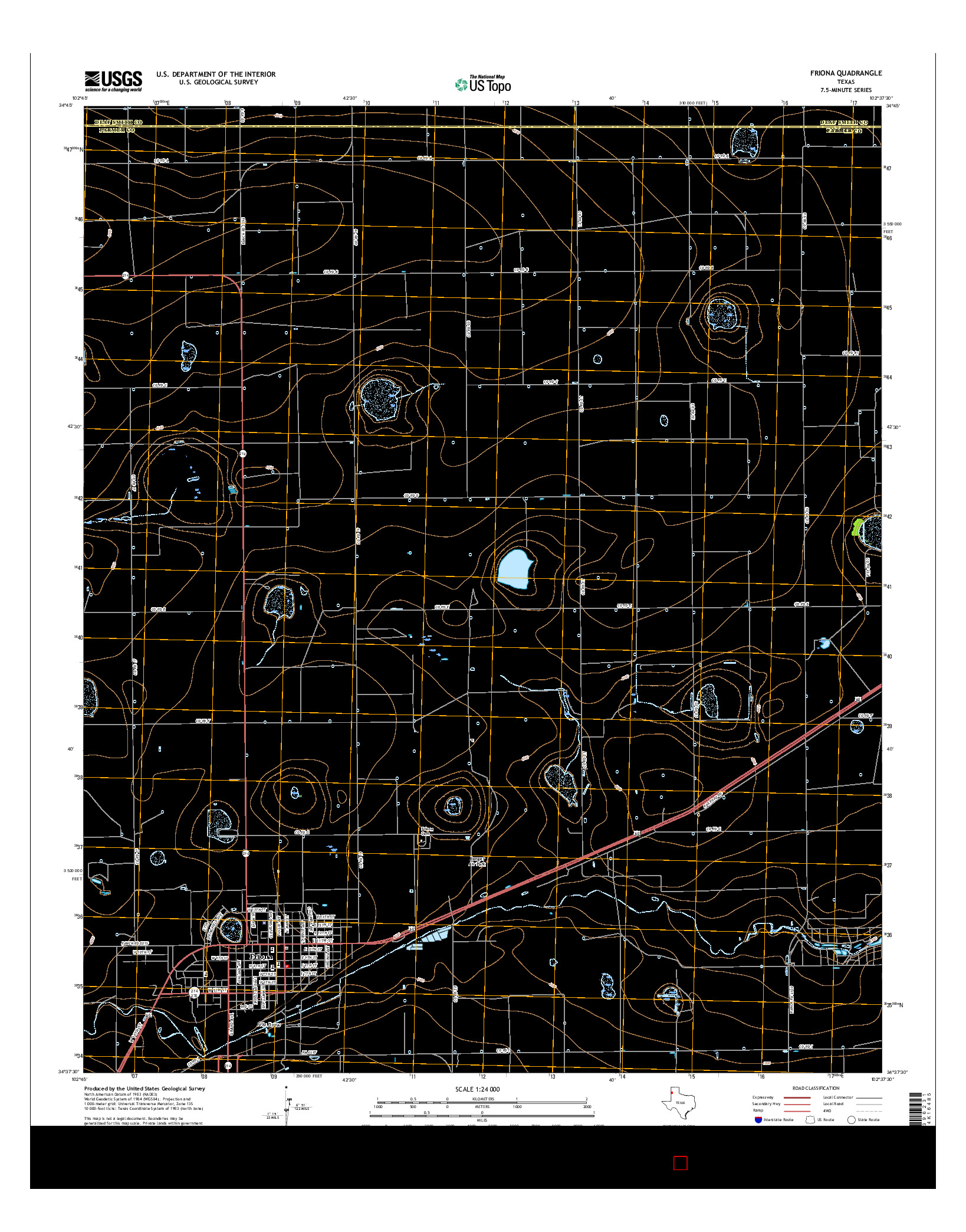 USGS US TOPO 7.5-MINUTE MAP FOR FRIONA, TX 2016