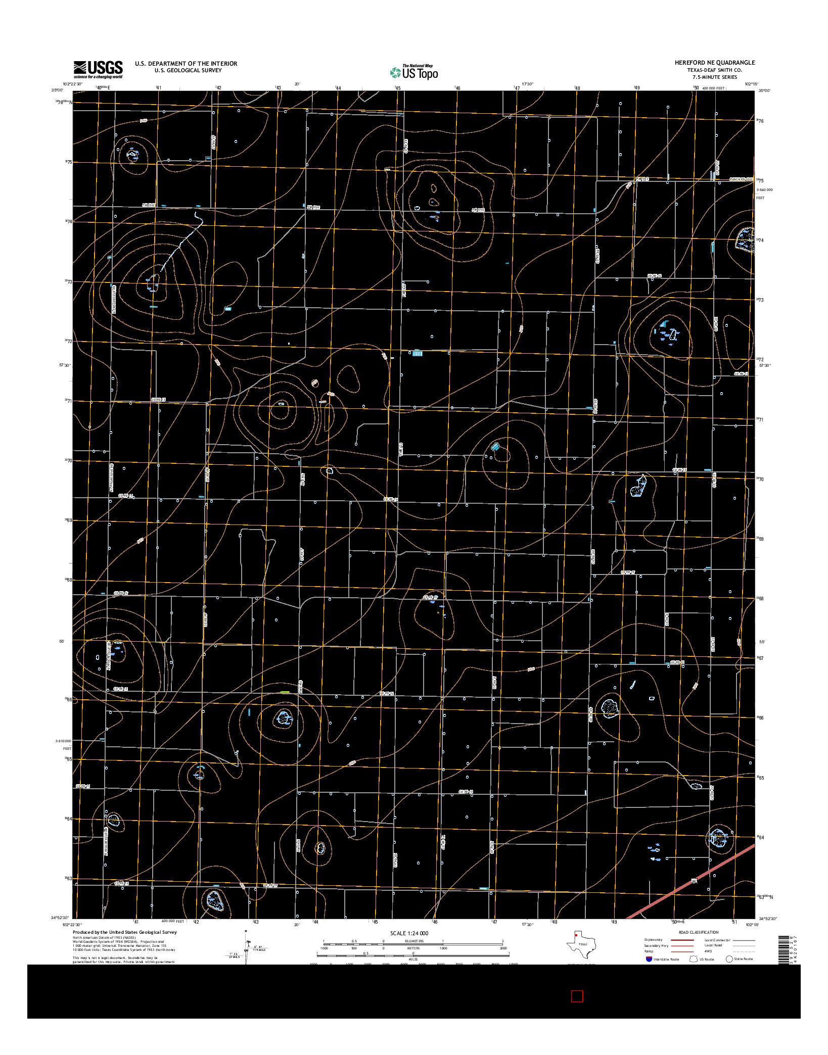 USGS US TOPO 7.5-MINUTE MAP FOR HEREFORD NE, TX 2016