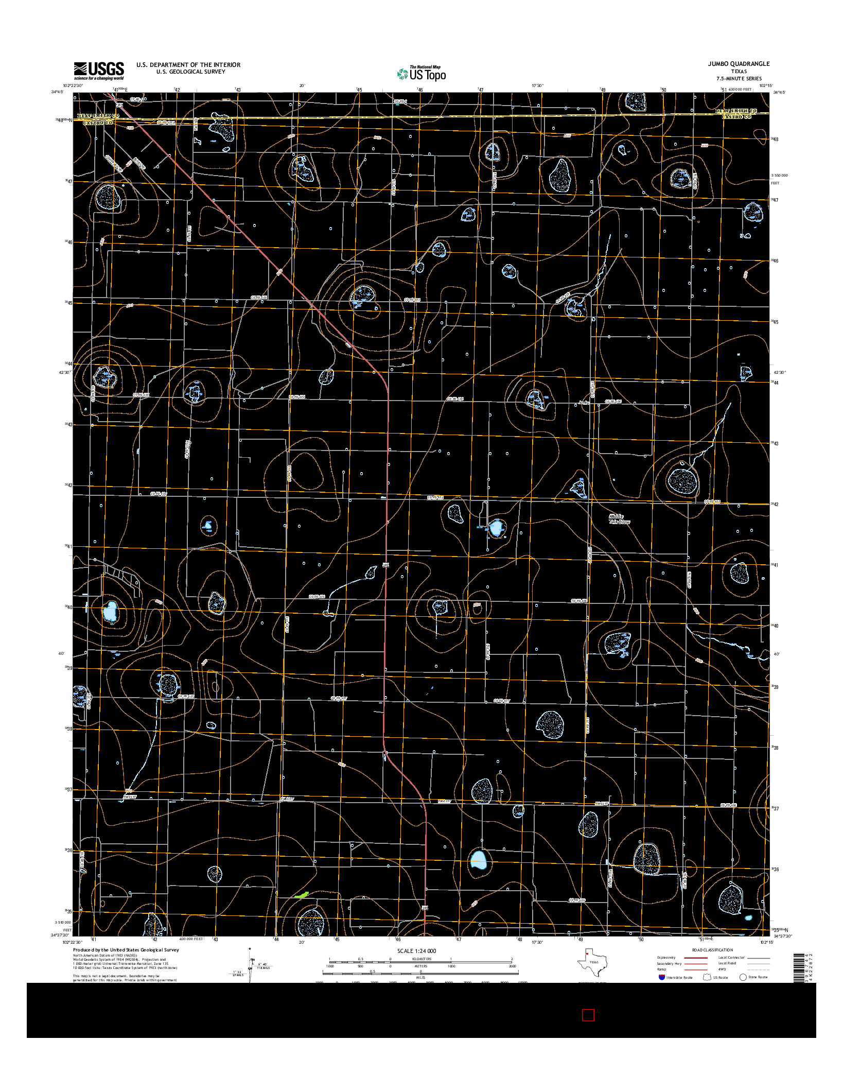 USGS US TOPO 7.5-MINUTE MAP FOR JUMBO, TX 2016