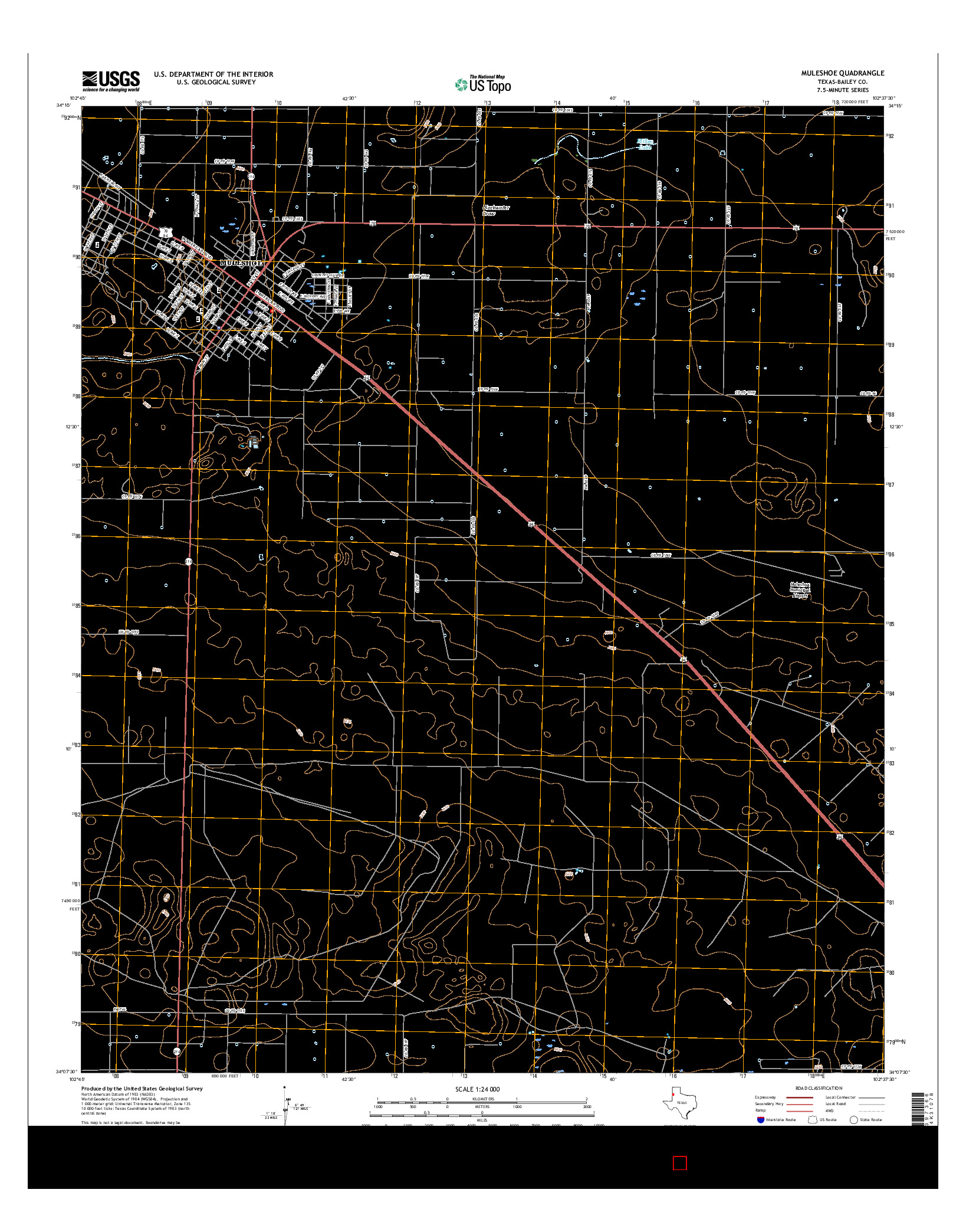 USGS US TOPO 7.5-MINUTE MAP FOR MULESHOE, TX 2016