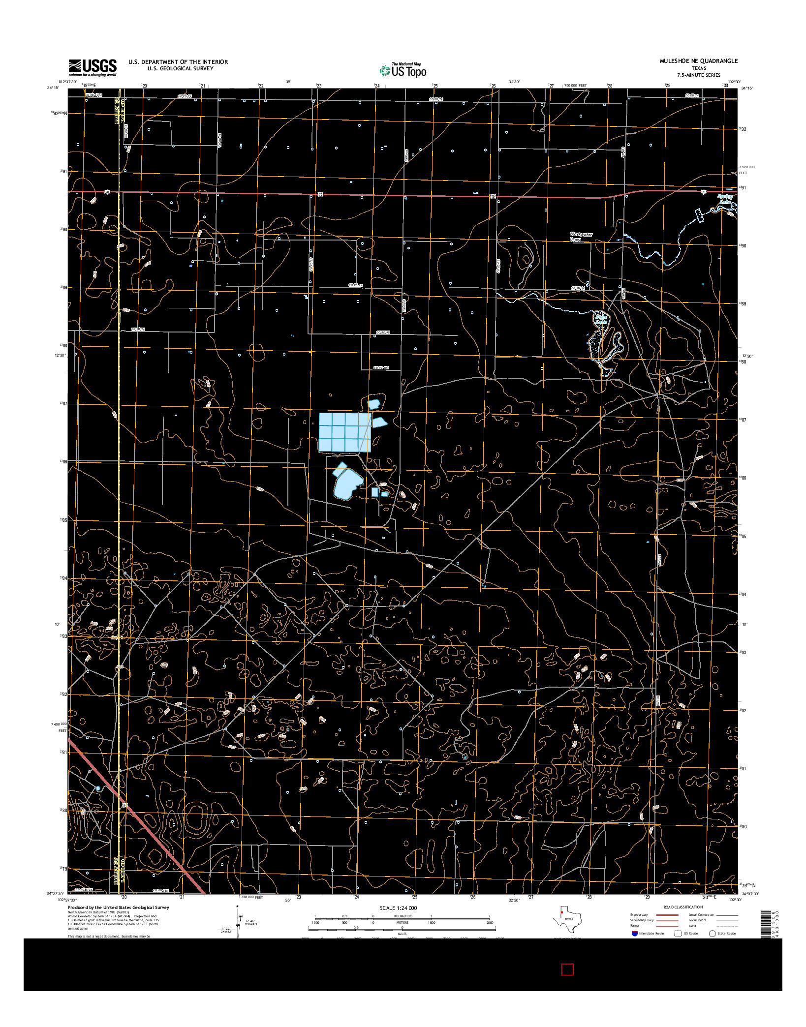 USGS US TOPO 7.5-MINUTE MAP FOR MULESHOE NE, TX 2016