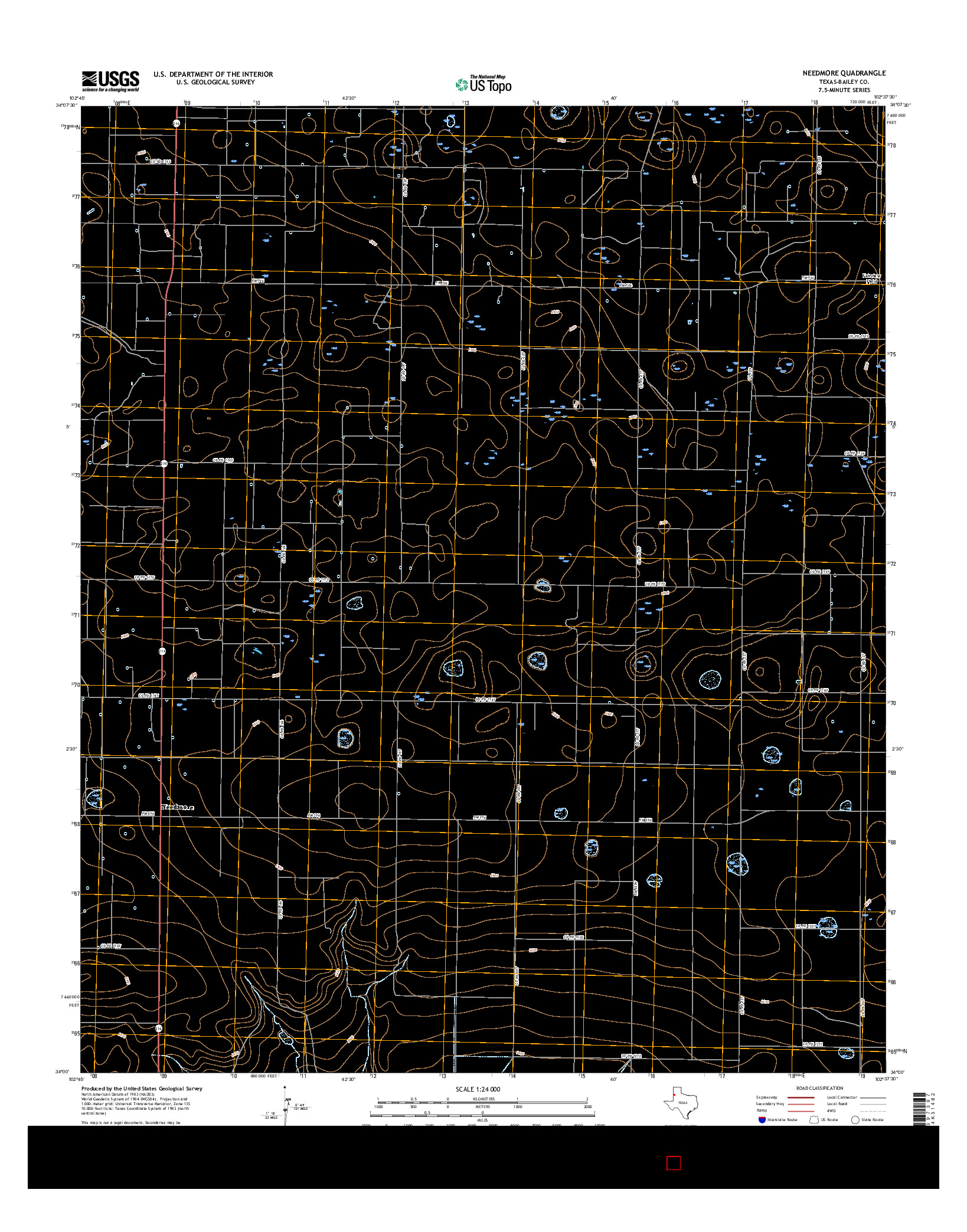 USGS US TOPO 7.5-MINUTE MAP FOR NEEDMORE, TX 2016