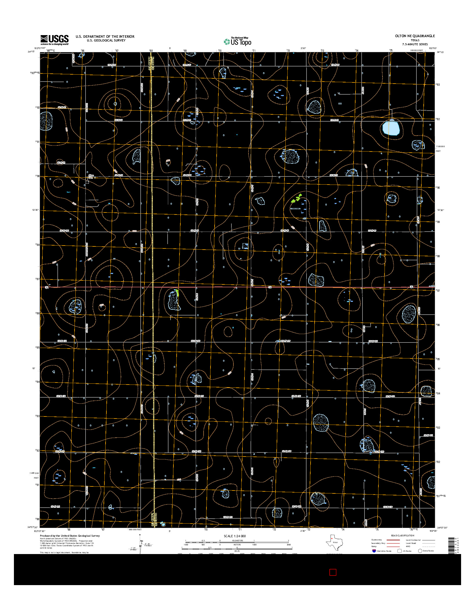 USGS US TOPO 7.5-MINUTE MAP FOR OLTON NE, TX 2016