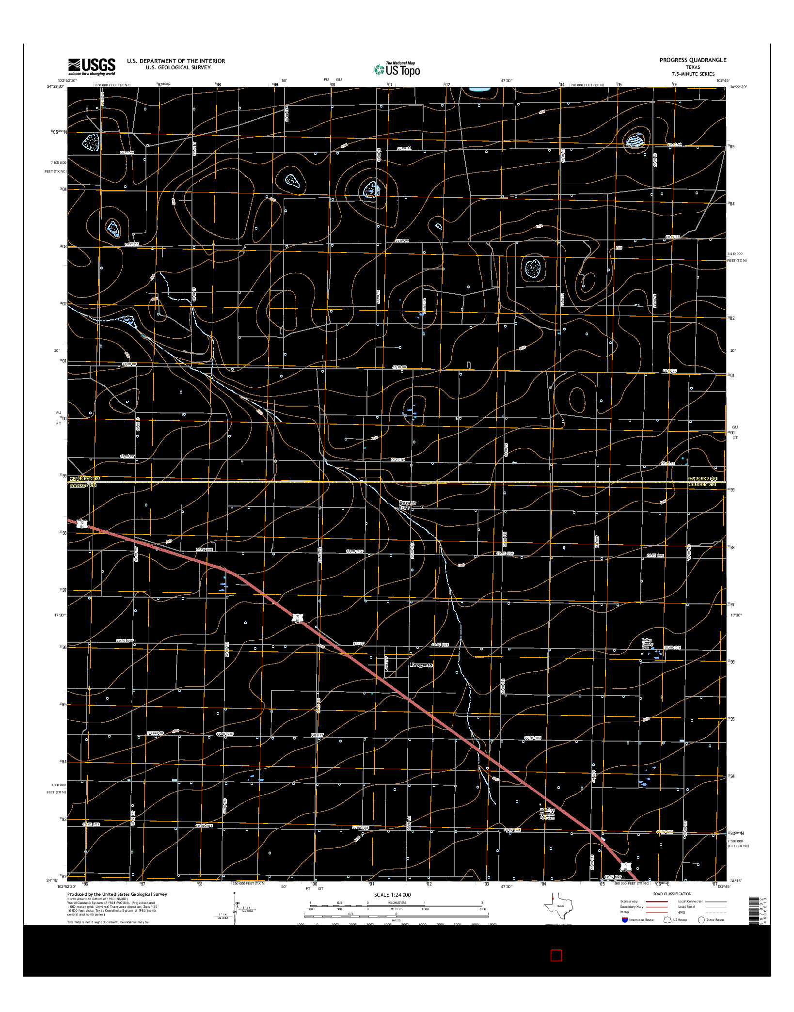 USGS US TOPO 7.5-MINUTE MAP FOR PROGRESS, TX 2016