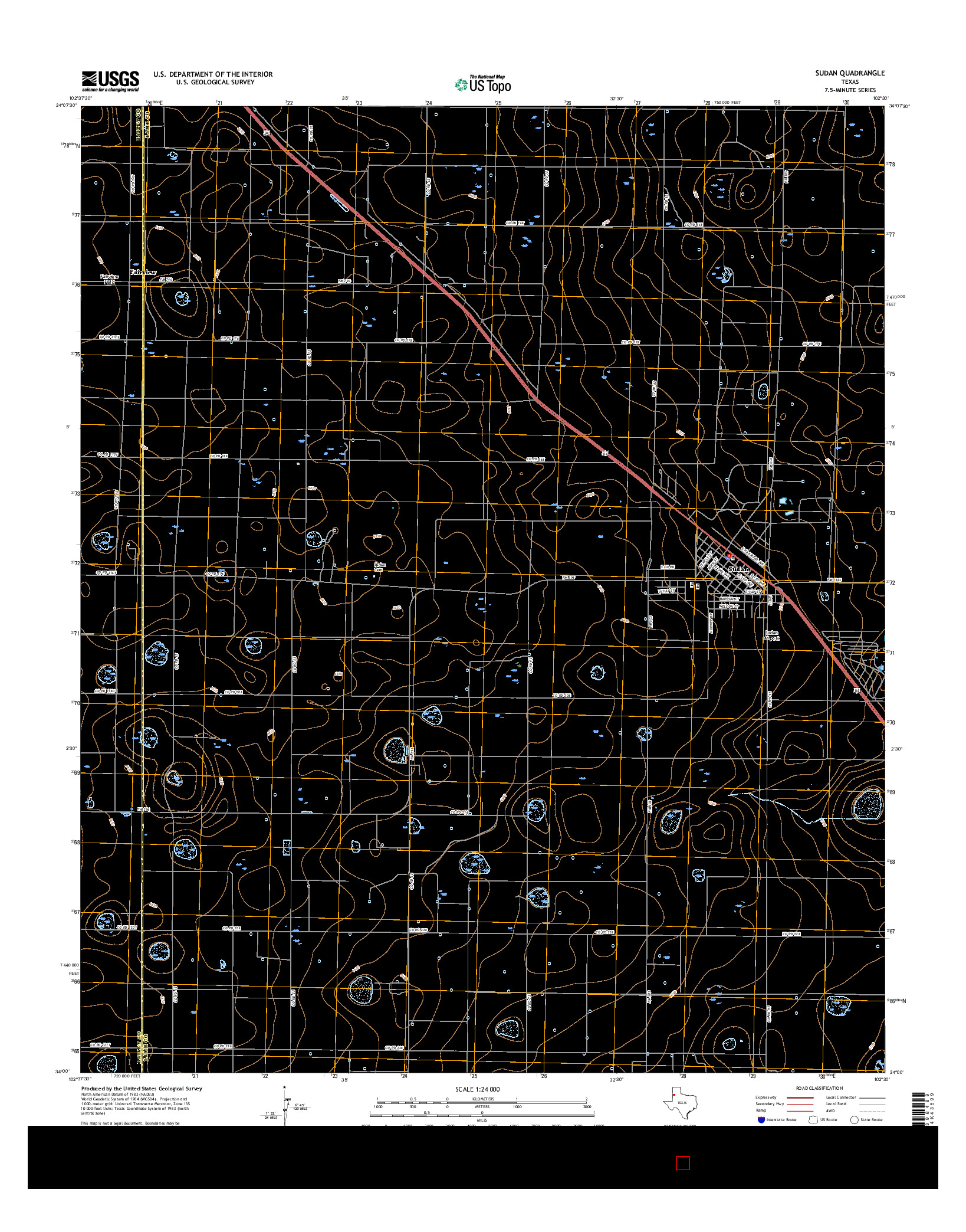 USGS US TOPO 7.5-MINUTE MAP FOR SUDAN, TX 2016