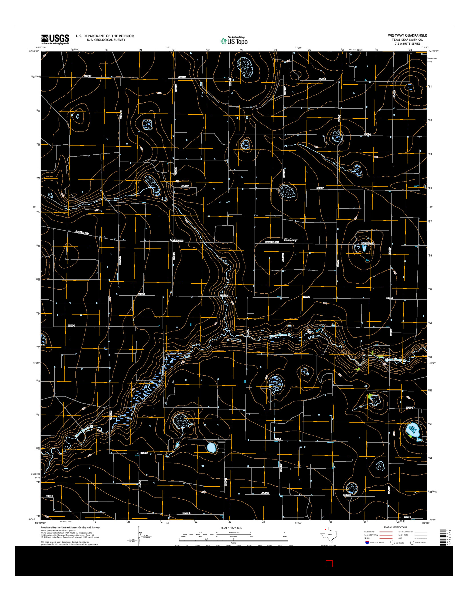 USGS US TOPO 7.5-MINUTE MAP FOR WESTWAY, TX 2016