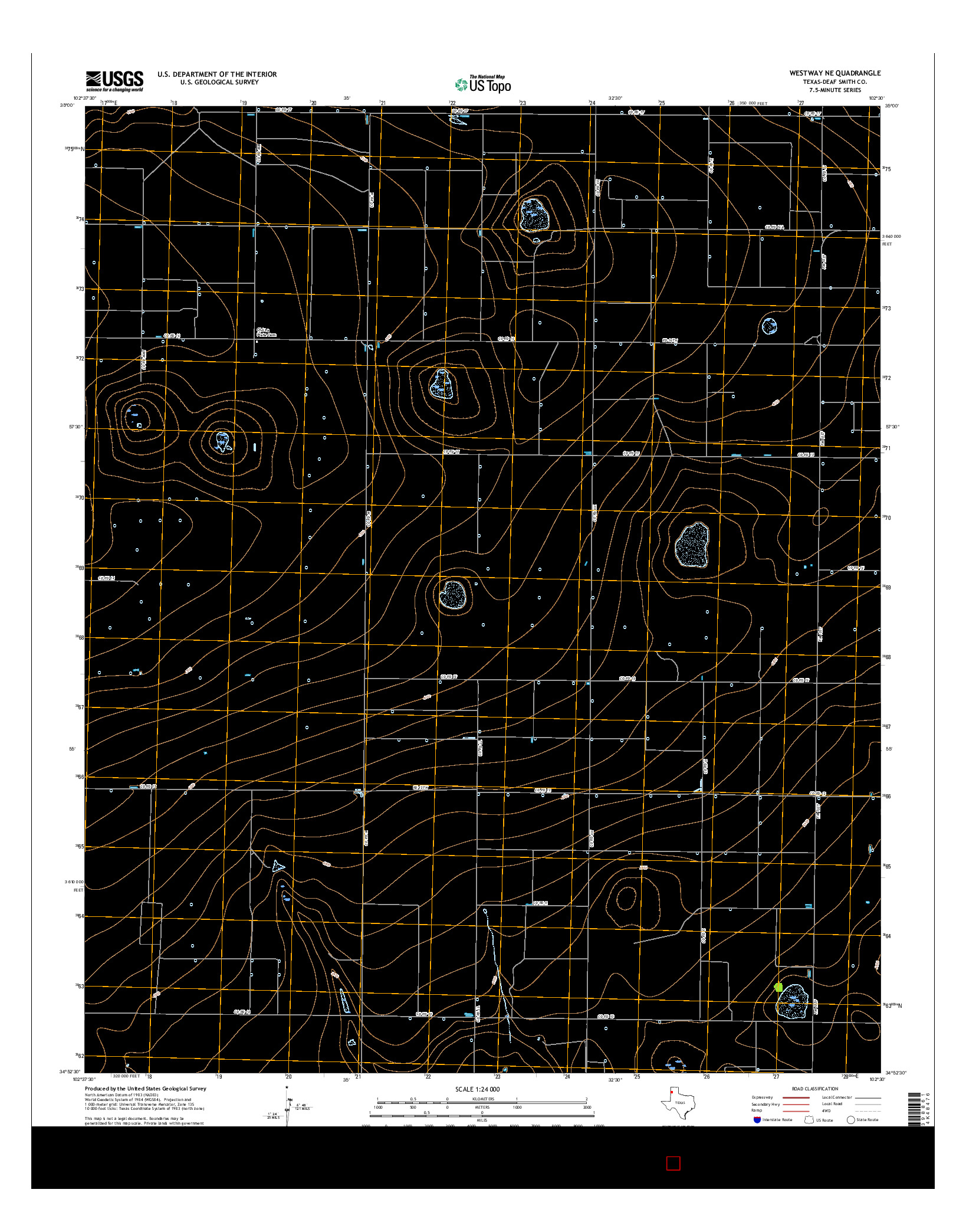 USGS US TOPO 7.5-MINUTE MAP FOR WESTWAY NE, TX 2016