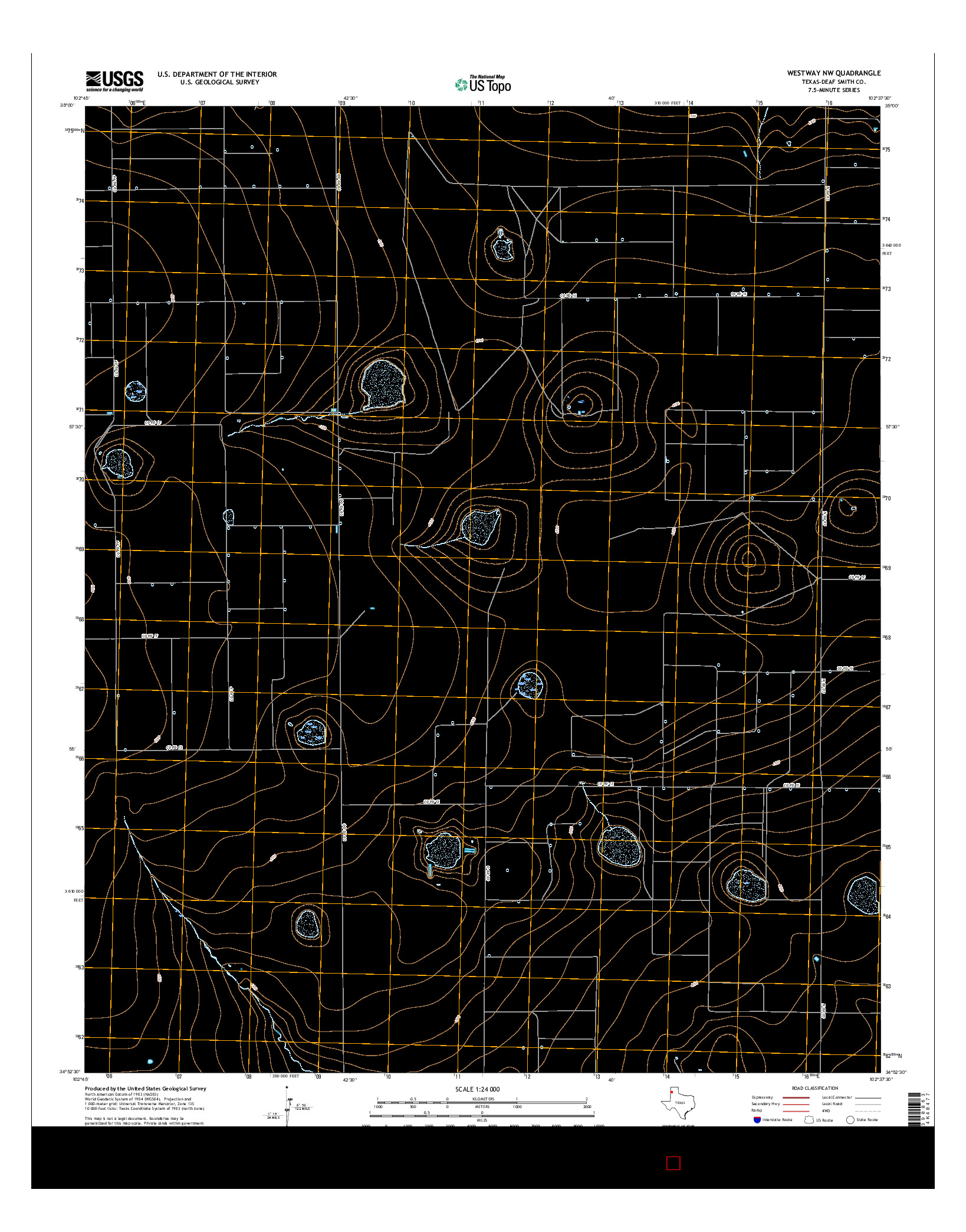 USGS US TOPO 7.5-MINUTE MAP FOR WESTWAY NW, TX 2016