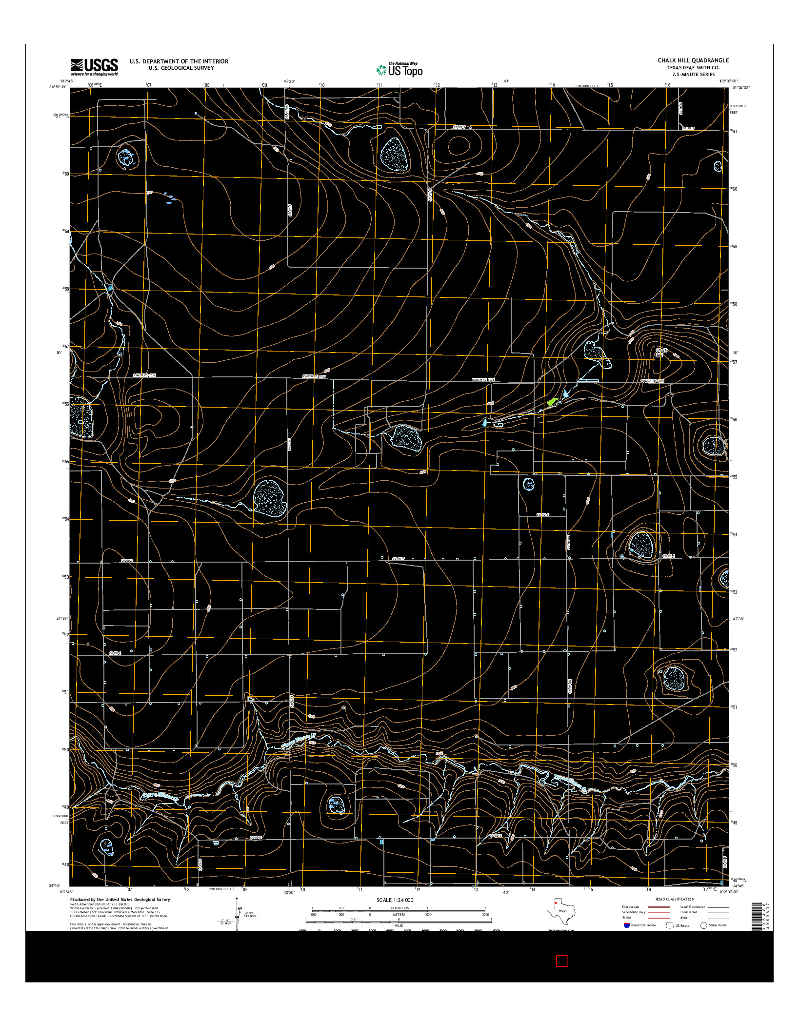 USGS US TOPO 7.5-MINUTE MAP FOR CHALK HILL, TX 2016