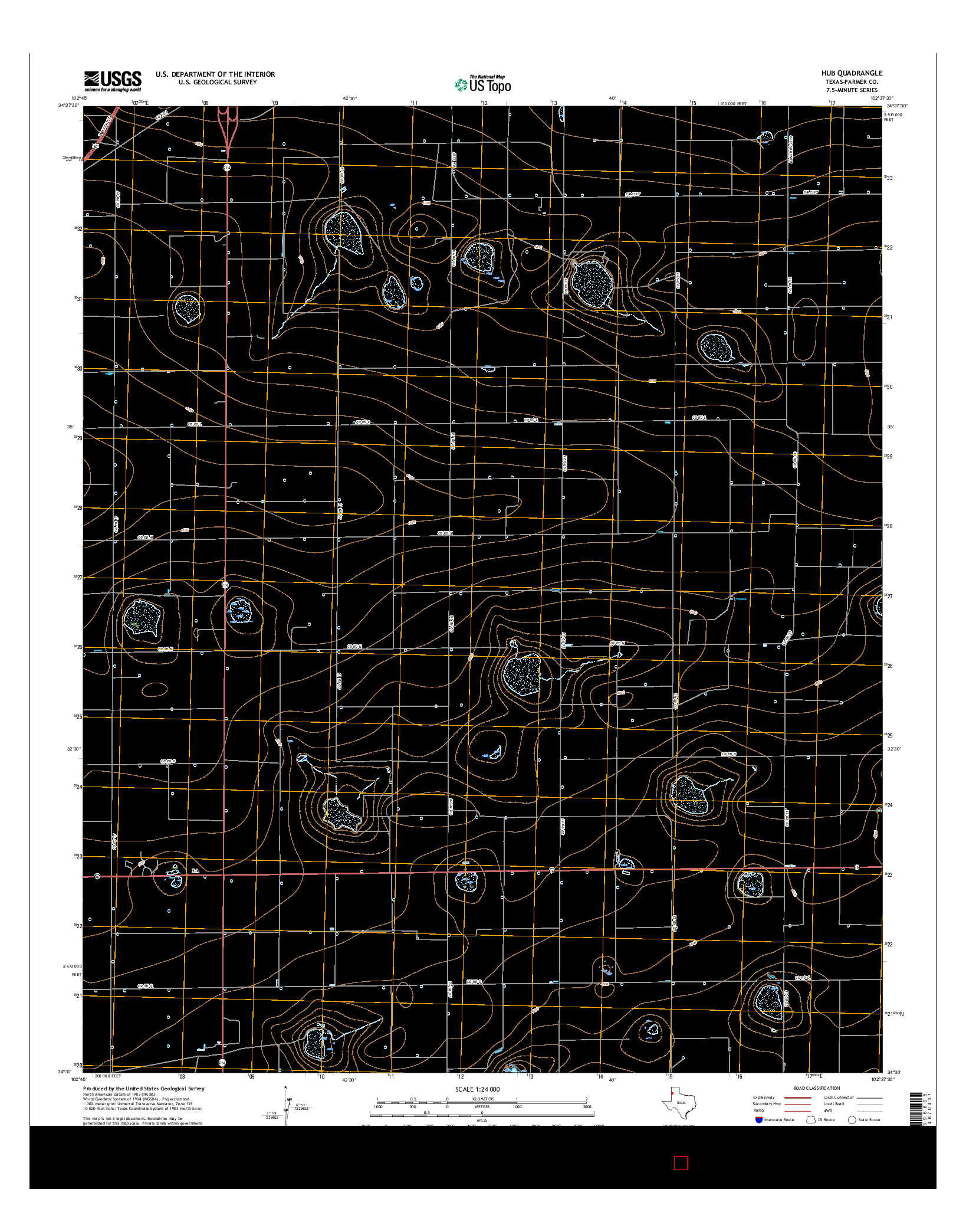 USGS US TOPO 7.5-MINUTE MAP FOR HUB, TX 2016