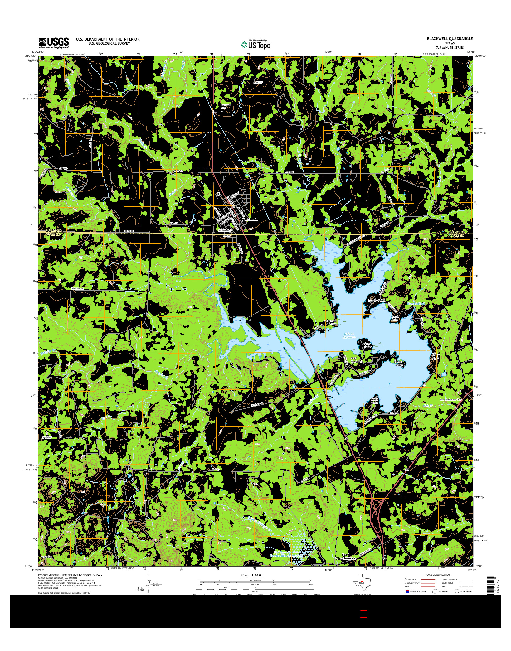 USGS US TOPO 7.5-MINUTE MAP FOR BLACKWELL, TX 2016