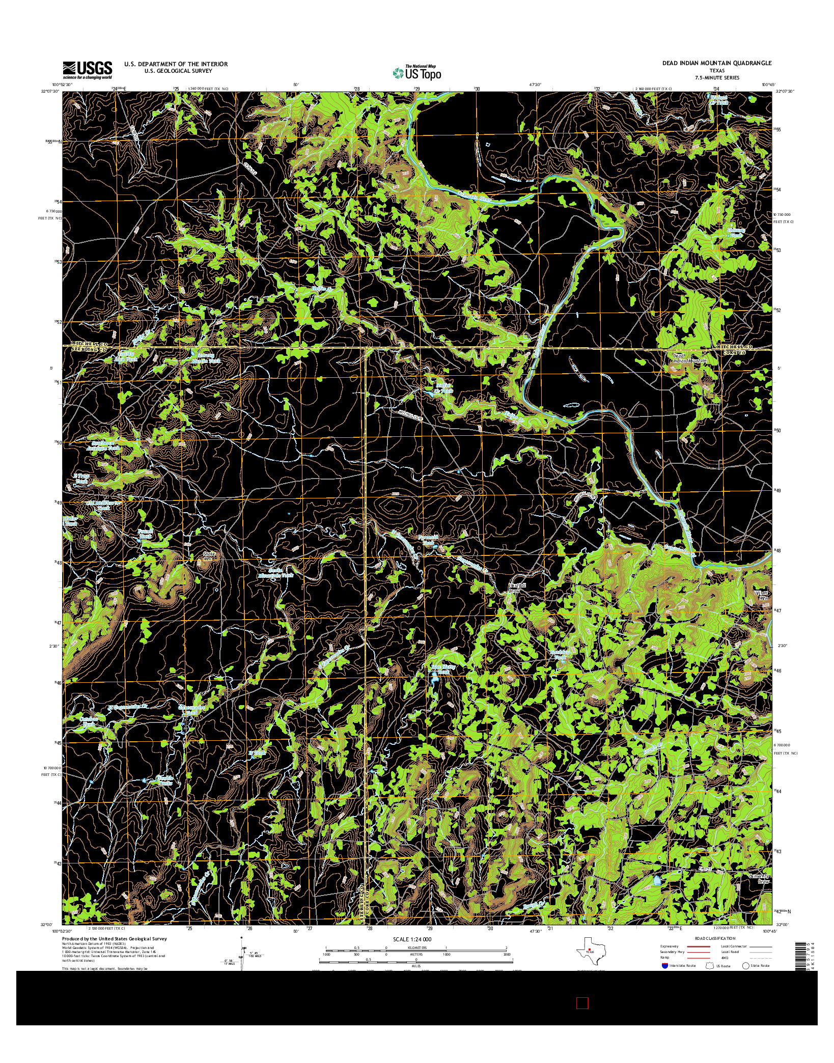 USGS US TOPO 7.5-MINUTE MAP FOR DEAD INDIAN MOUNTAIN, TX 2016