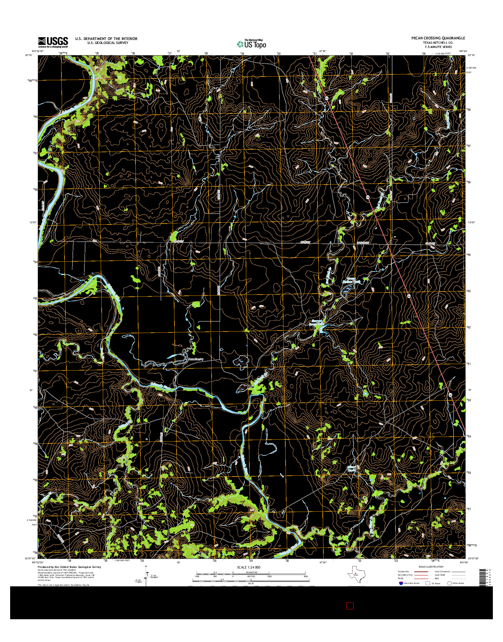 USGS US TOPO 7.5-MINUTE MAP FOR PECAN CROSSING, TX 2016