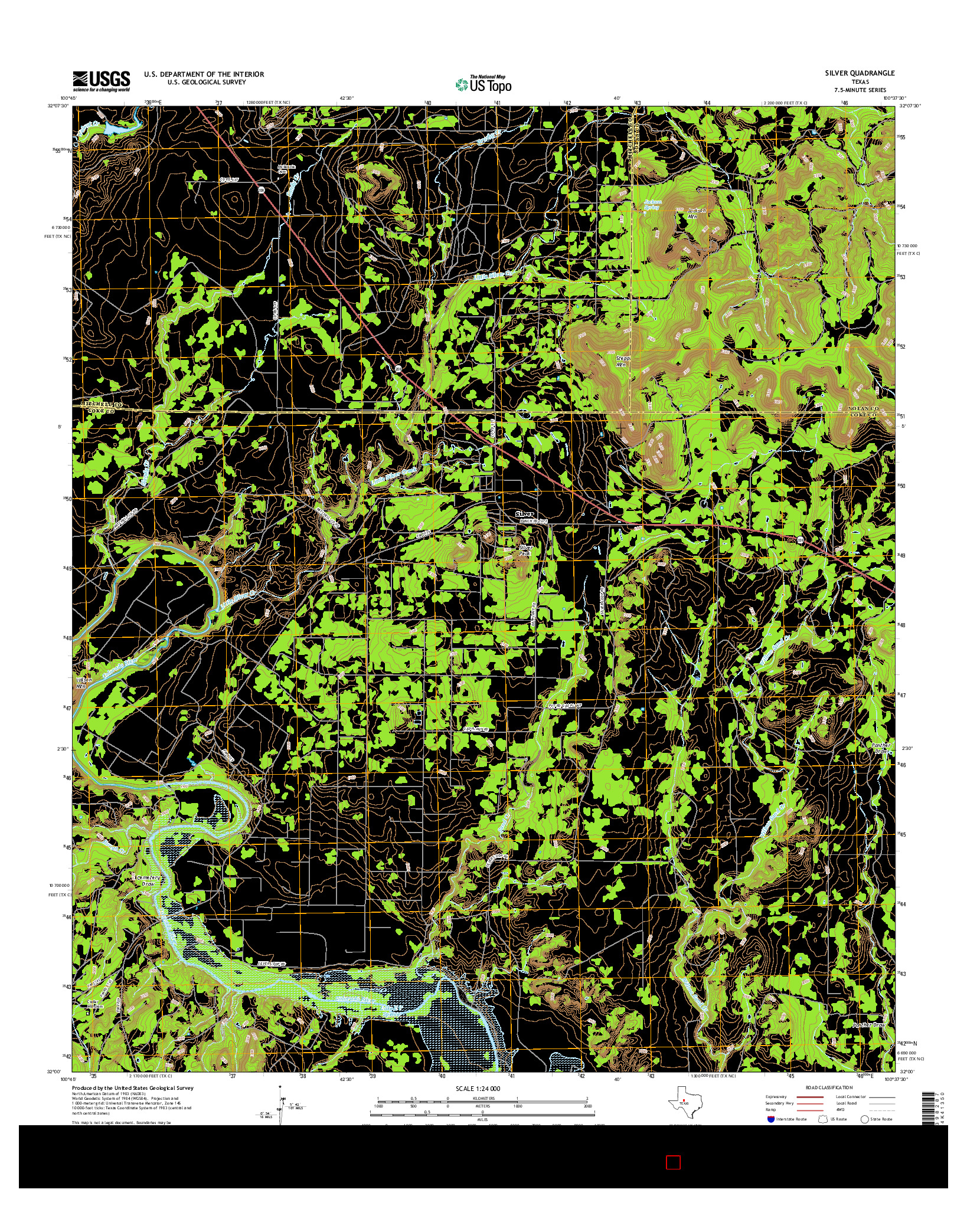 USGS US TOPO 7.5-MINUTE MAP FOR SILVER, TX 2016