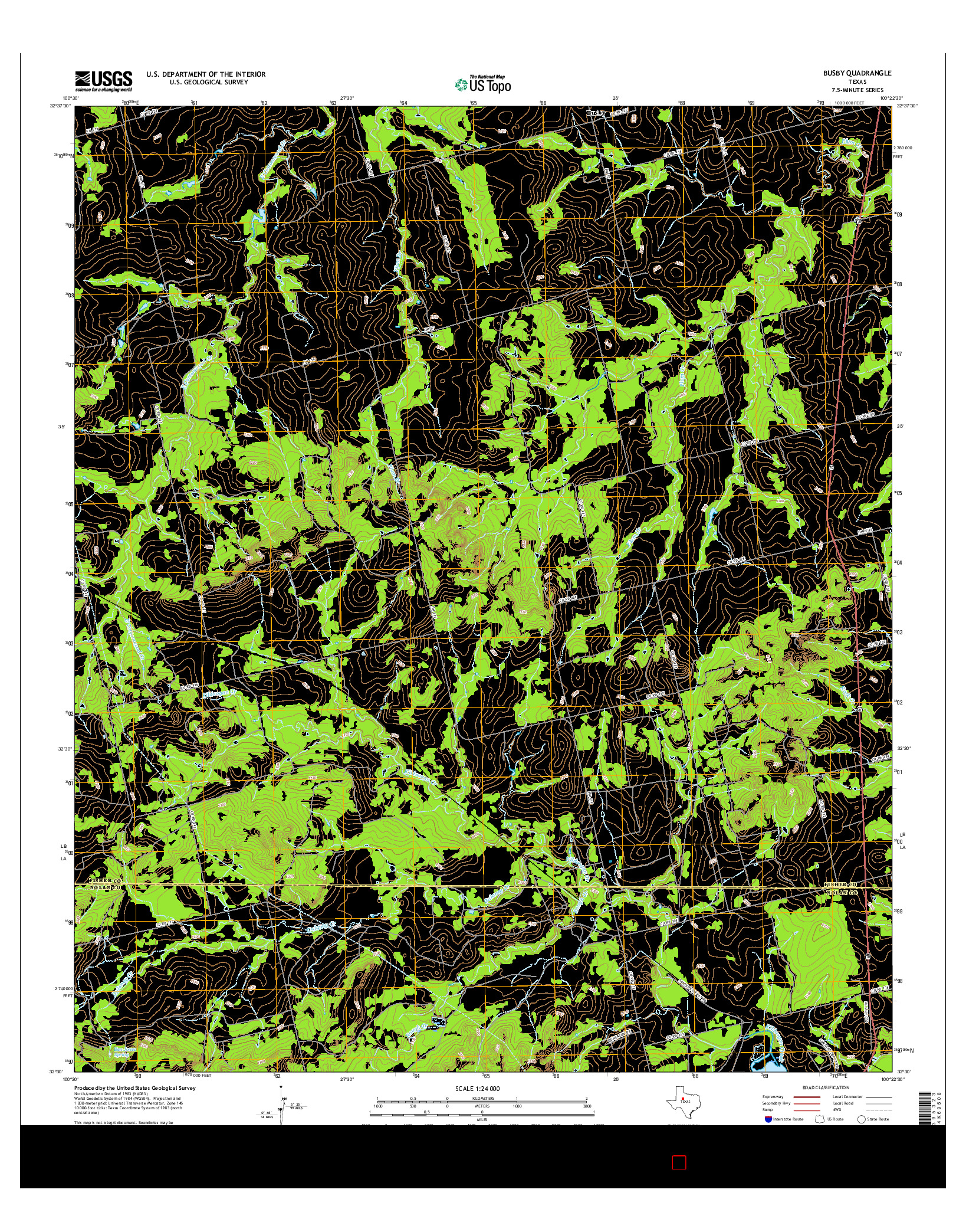 USGS US TOPO 7.5-MINUTE MAP FOR BUSBY, TX 2016