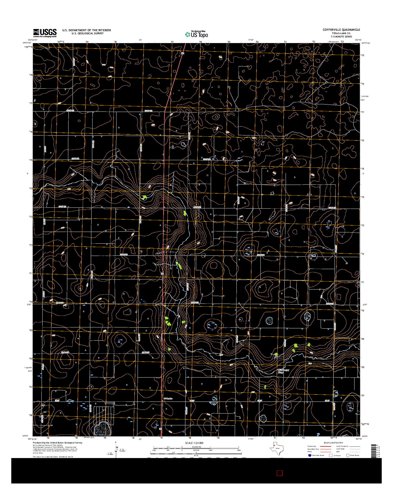 USGS US TOPO 7.5-MINUTE MAP FOR COFFERVILLE, TX 2016