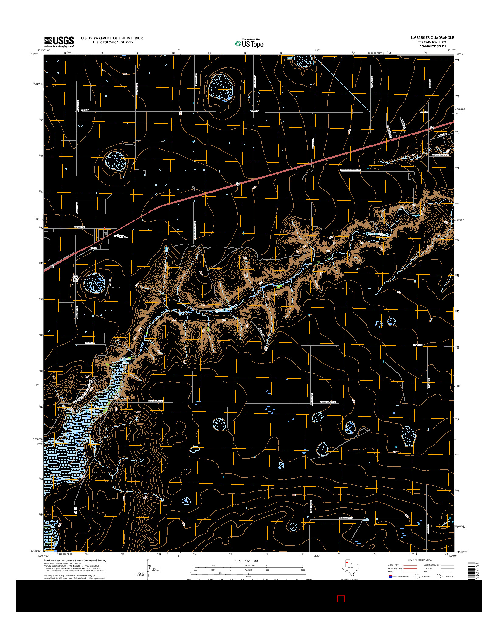 USGS US TOPO 7.5-MINUTE MAP FOR UMBARGER, TX 2016