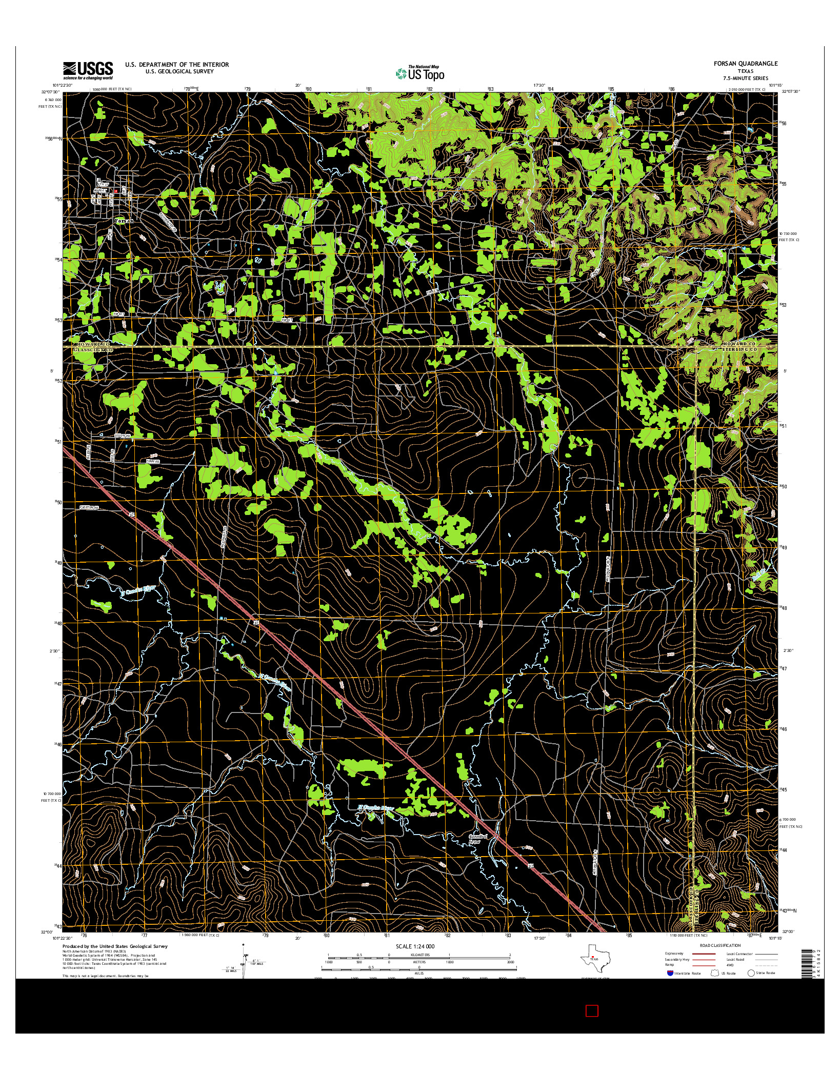 USGS US TOPO 7.5-MINUTE MAP FOR FORSAN, TX 2016