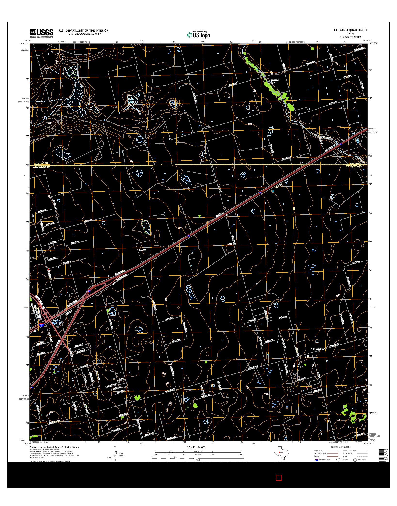 USGS US TOPO 7.5-MINUTE MAP FOR GERMANIA, TX 2016