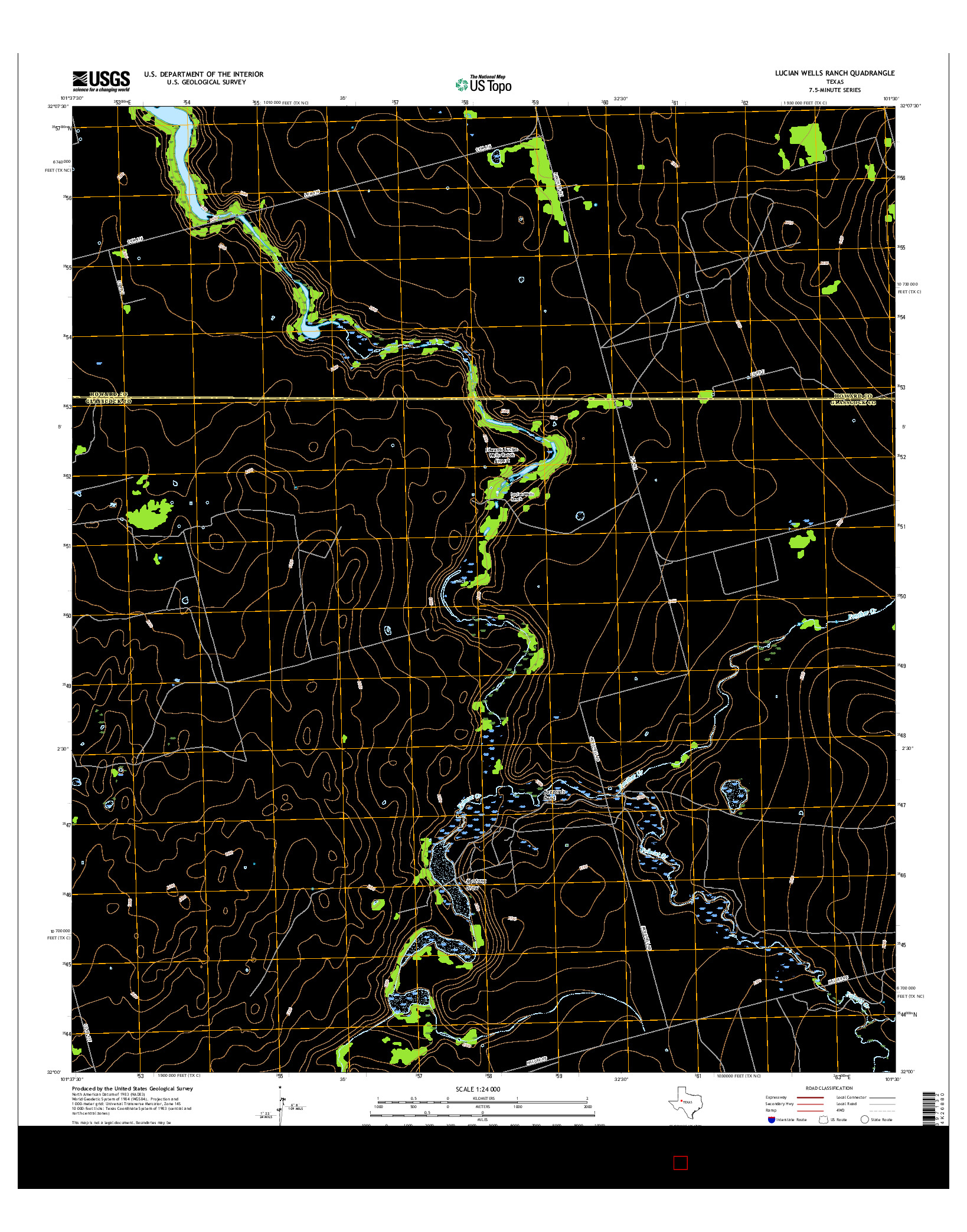 USGS US TOPO 7.5-MINUTE MAP FOR LUCIAN WELLS RANCH, TX 2016