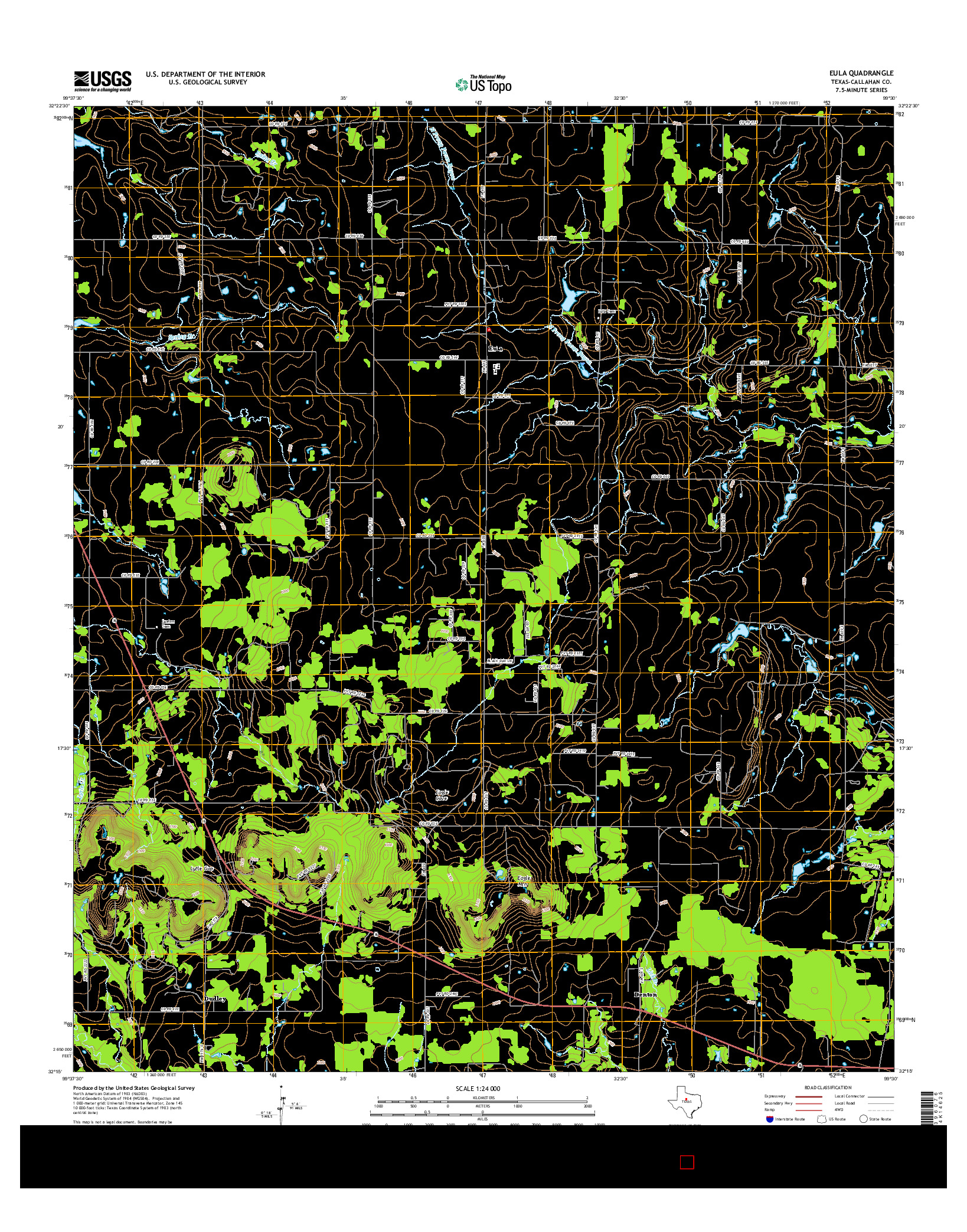 USGS US TOPO 7.5-MINUTE MAP FOR EULA, TX 2016