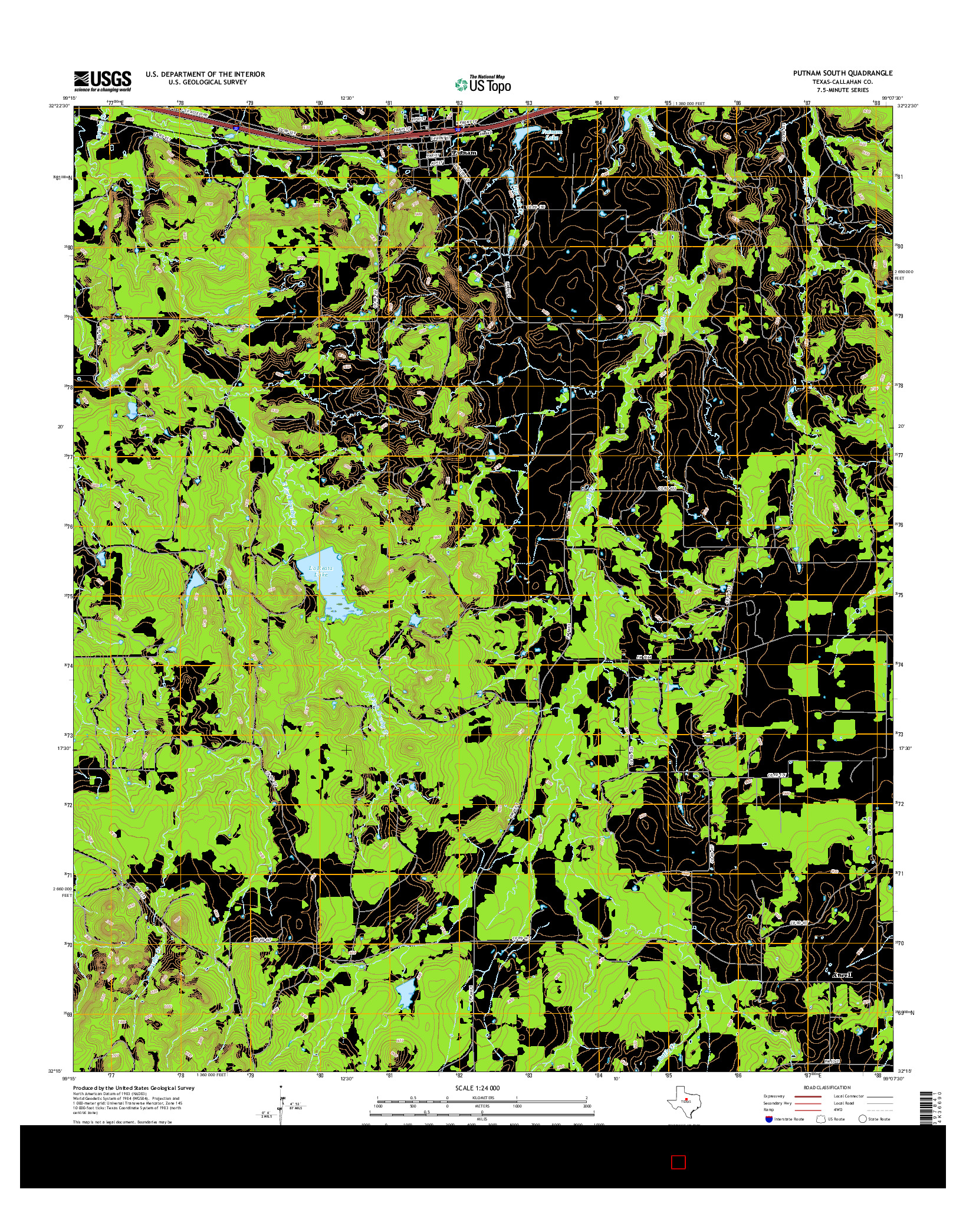 USGS US TOPO 7.5-MINUTE MAP FOR PUTNAM SOUTH, TX 2016