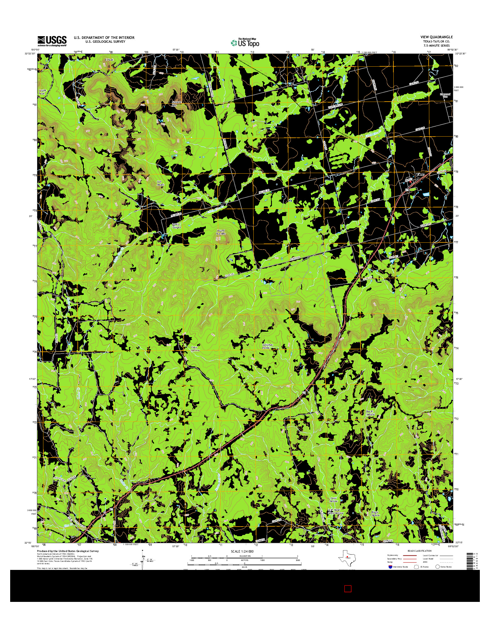 USGS US TOPO 7.5-MINUTE MAP FOR VIEW, TX 2016