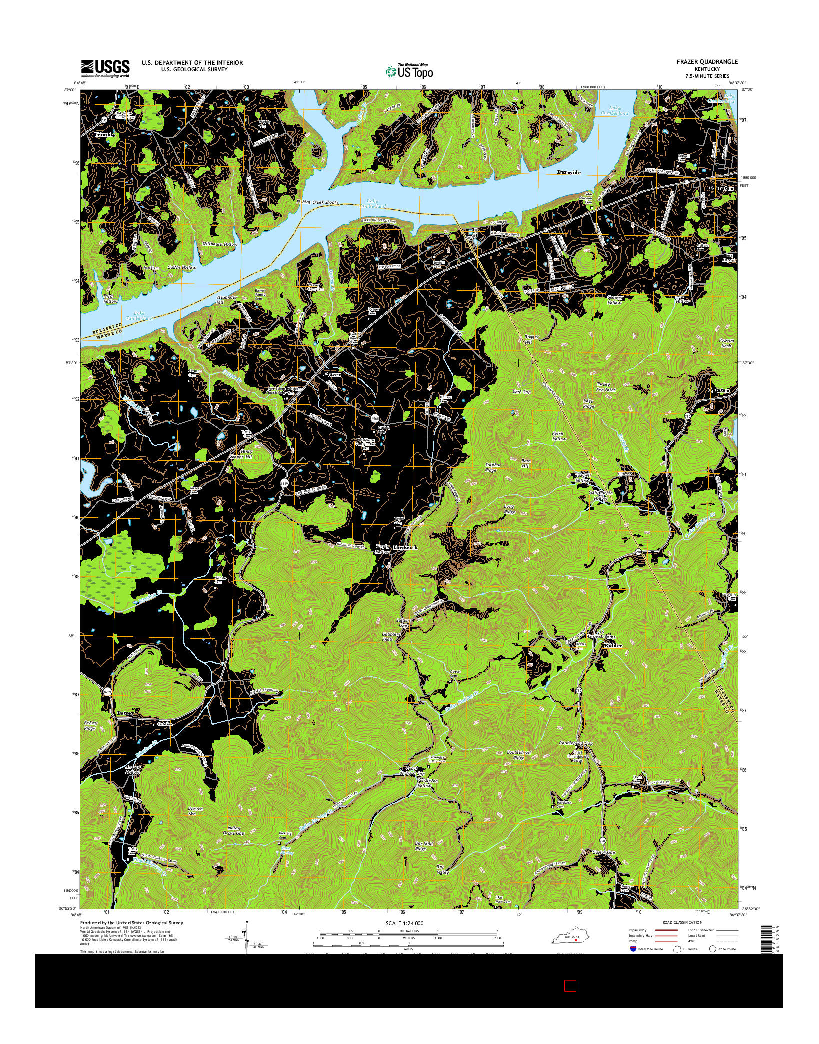 USGS US TOPO 7.5-MINUTE MAP FOR FRAZER, KY 2016