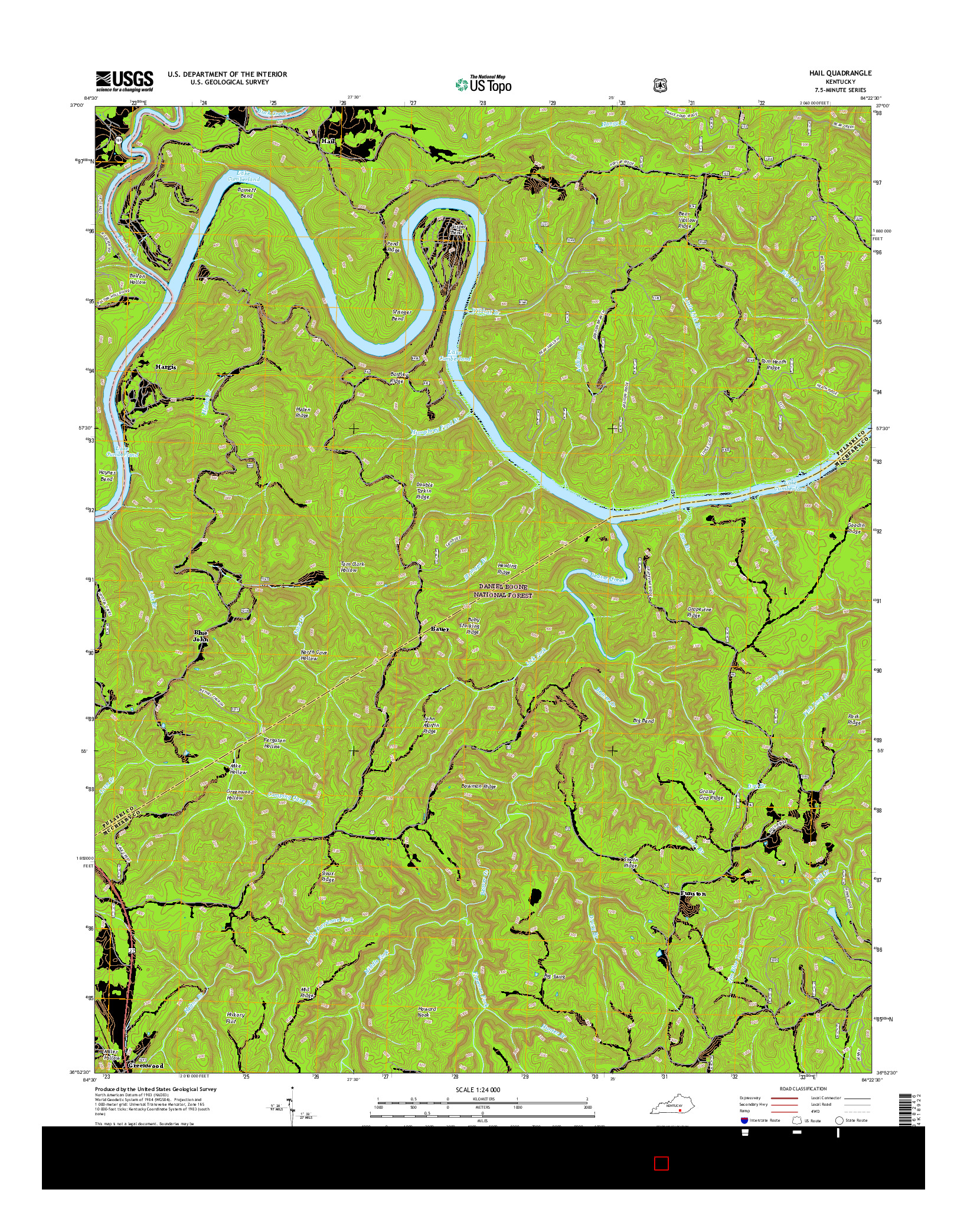 USGS US TOPO 7.5-MINUTE MAP FOR HAIL, KY 2016