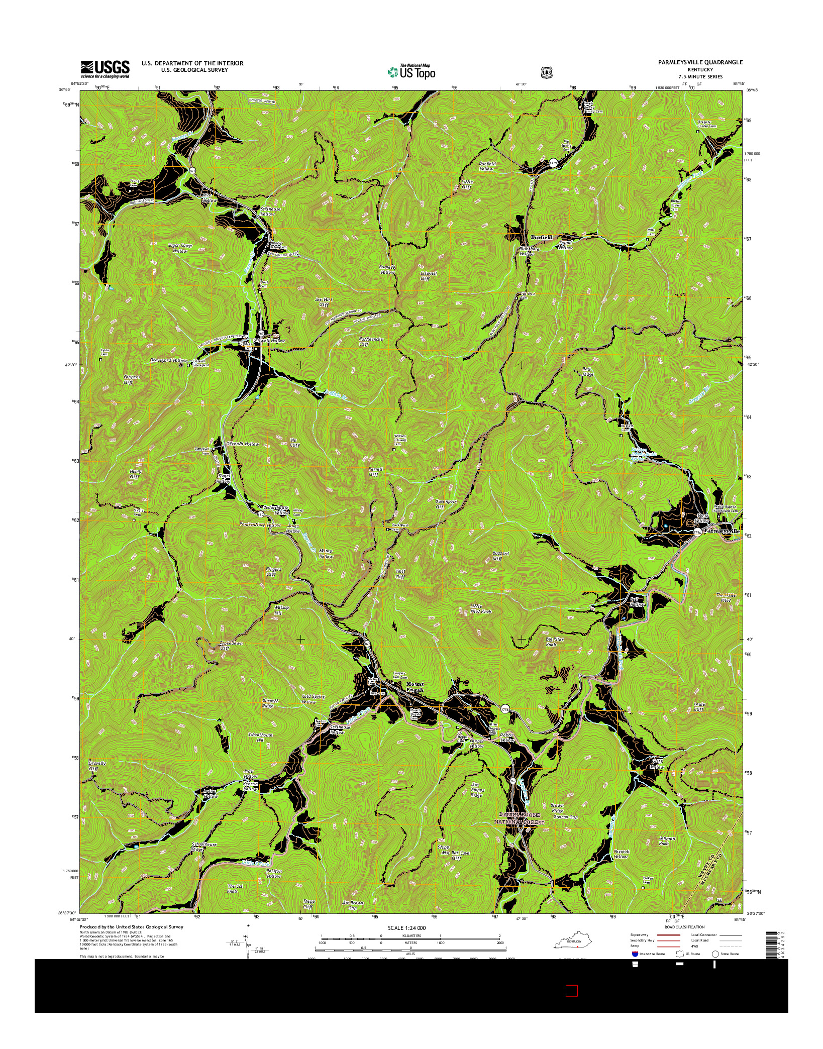 USGS US TOPO 7.5-MINUTE MAP FOR PARMLEYSVILLE, KY 2016