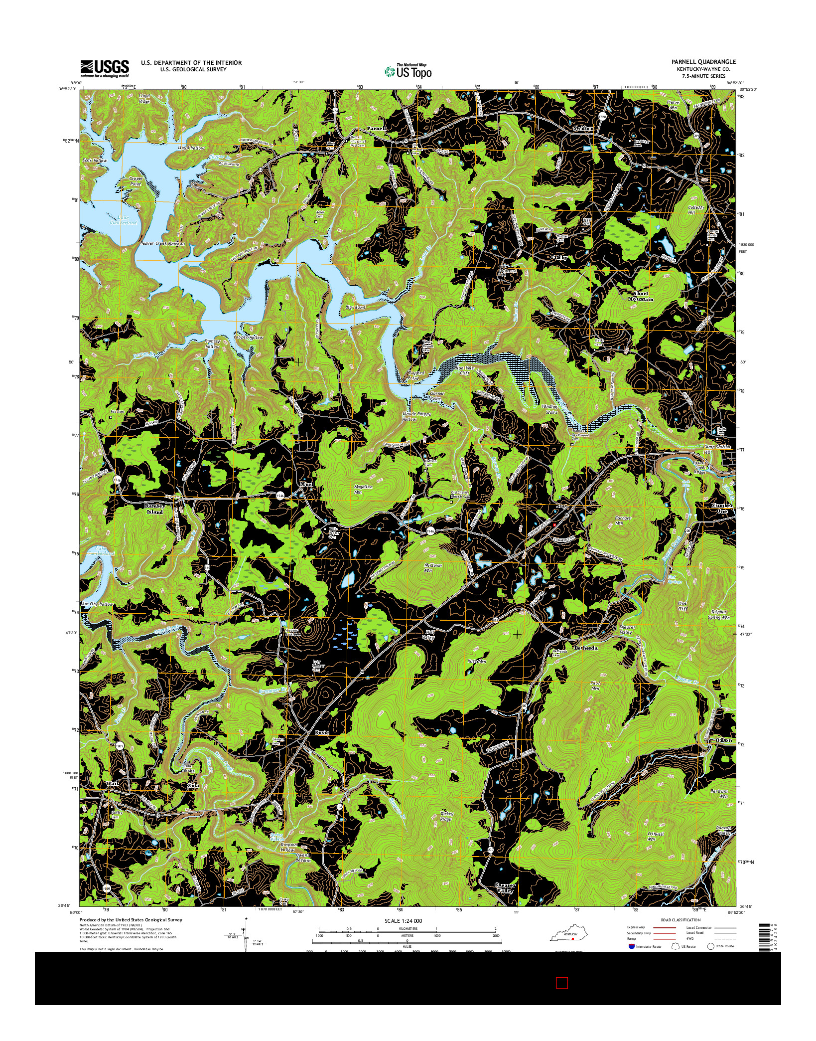 USGS US TOPO 7.5-MINUTE MAP FOR PARNELL, KY 2016