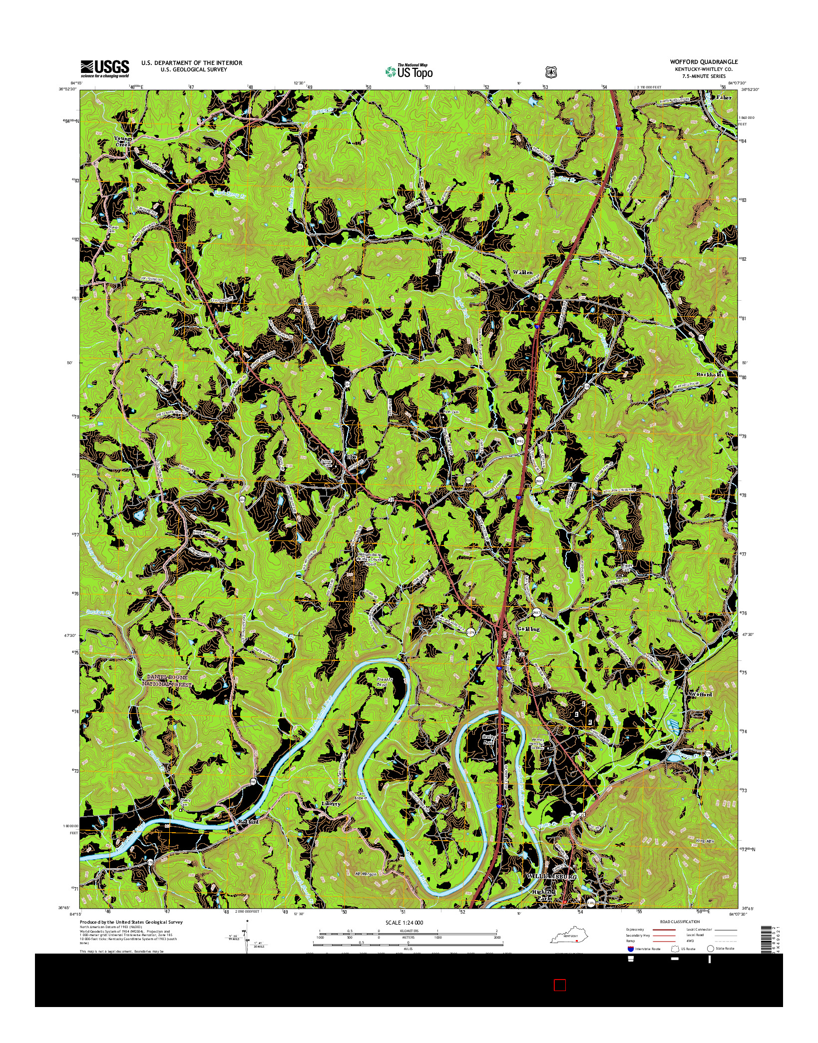 USGS US TOPO 7.5-MINUTE MAP FOR WOFFORD, KY 2016