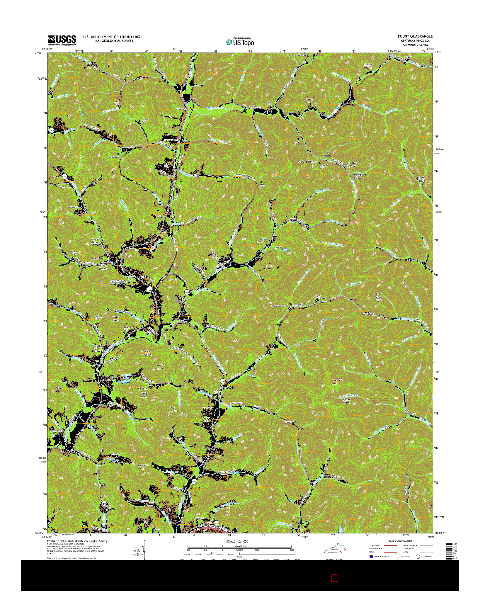 USGS US TOPO 7.5-MINUTE MAP FOR FOUNT, KY 2016