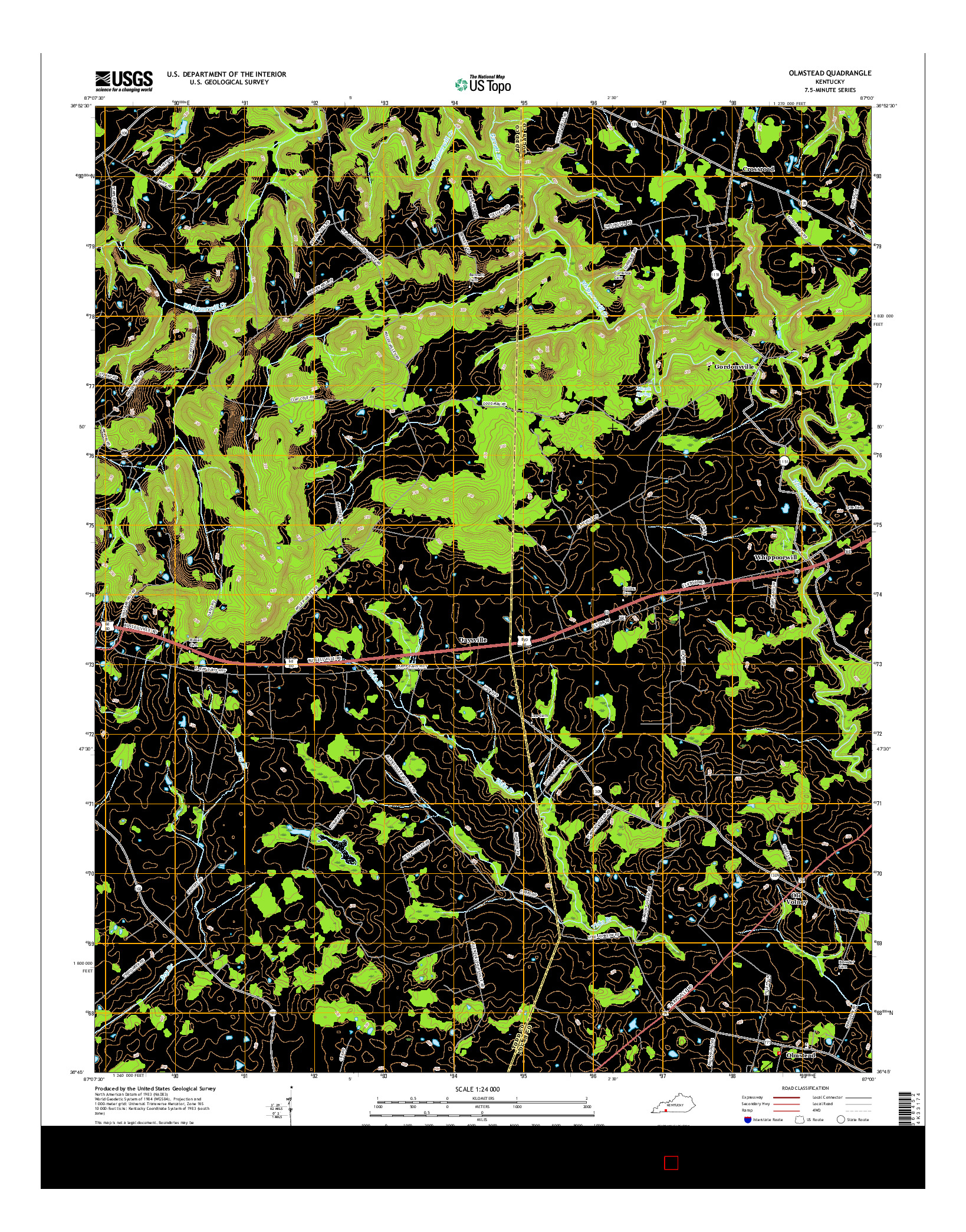 USGS US TOPO 7.5-MINUTE MAP FOR OLMSTEAD, KY 2016