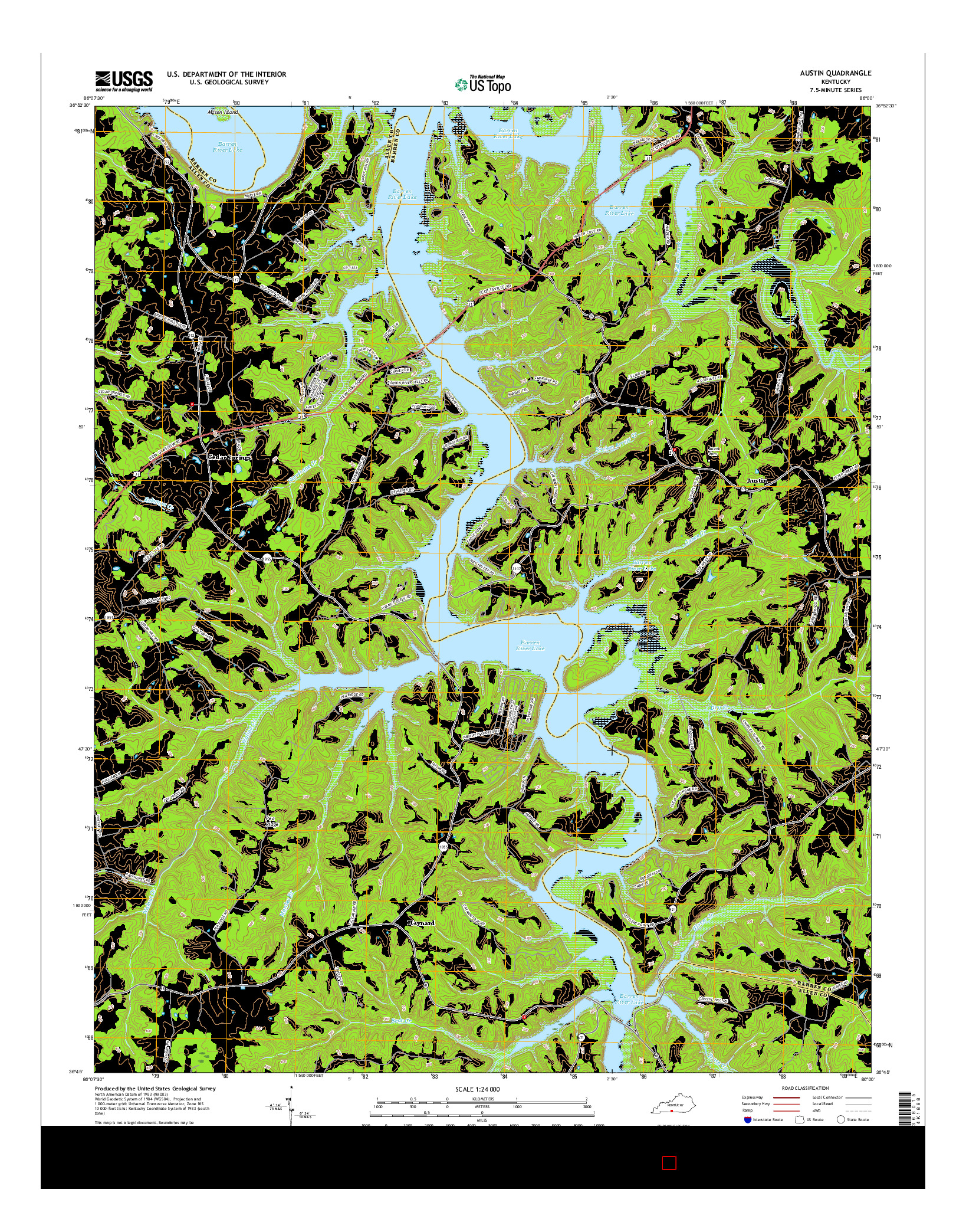 USGS US TOPO 7.5-MINUTE MAP FOR AUSTIN, KY 2016