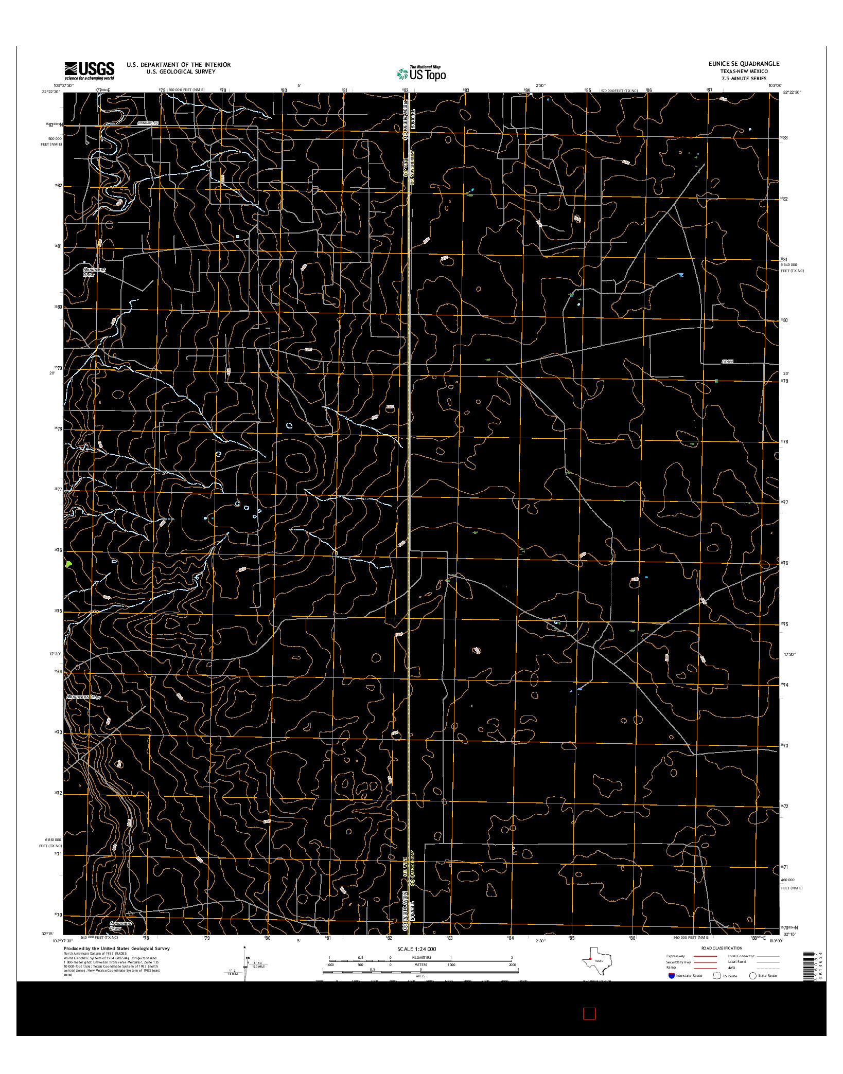 USGS US TOPO 7.5-MINUTE MAP FOR EUNICE SE, TX-NM 2016