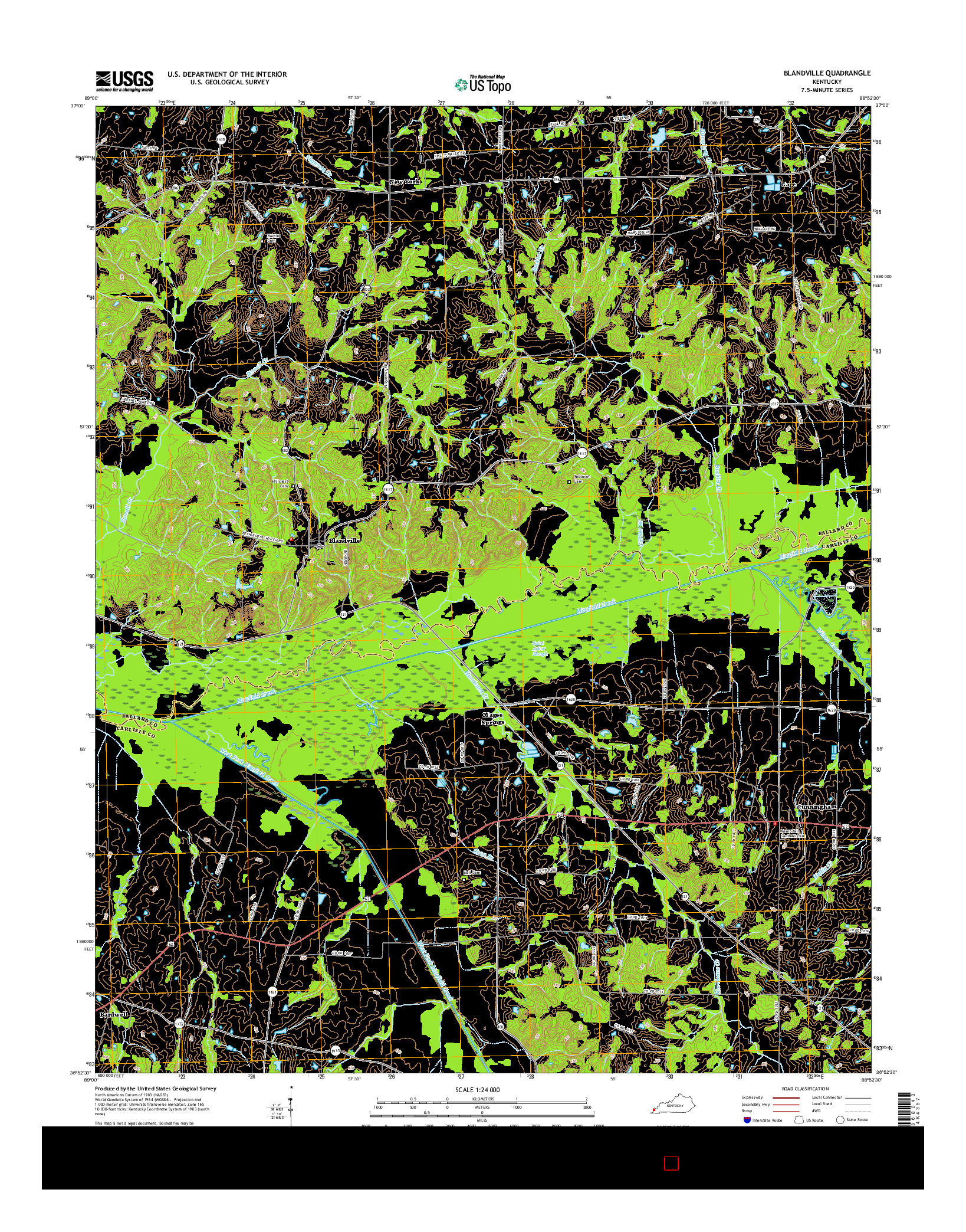 USGS US TOPO 7.5-MINUTE MAP FOR BLANDVILLE, KY 2016