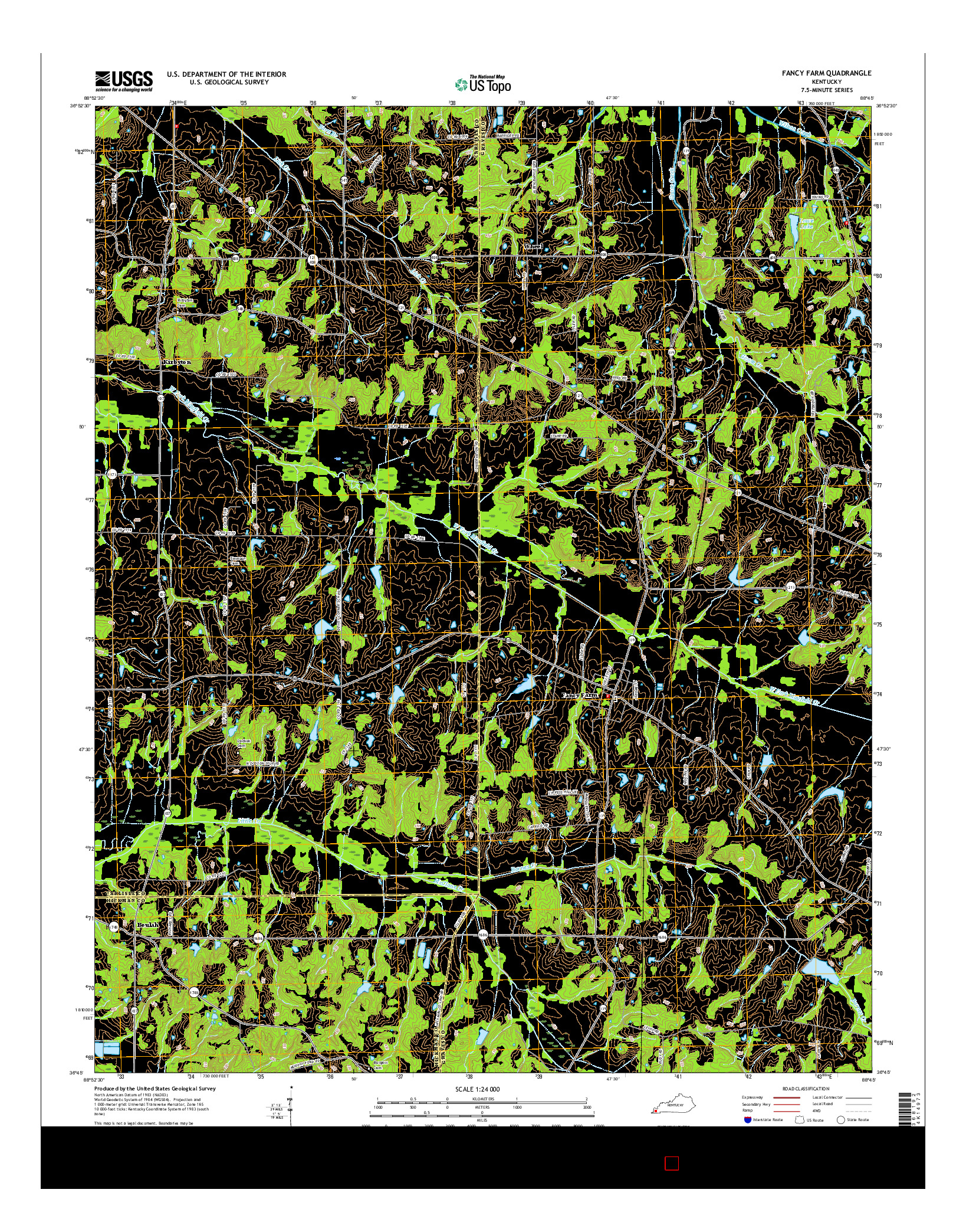 USGS US TOPO 7.5-MINUTE MAP FOR FANCY FARM, KY 2016