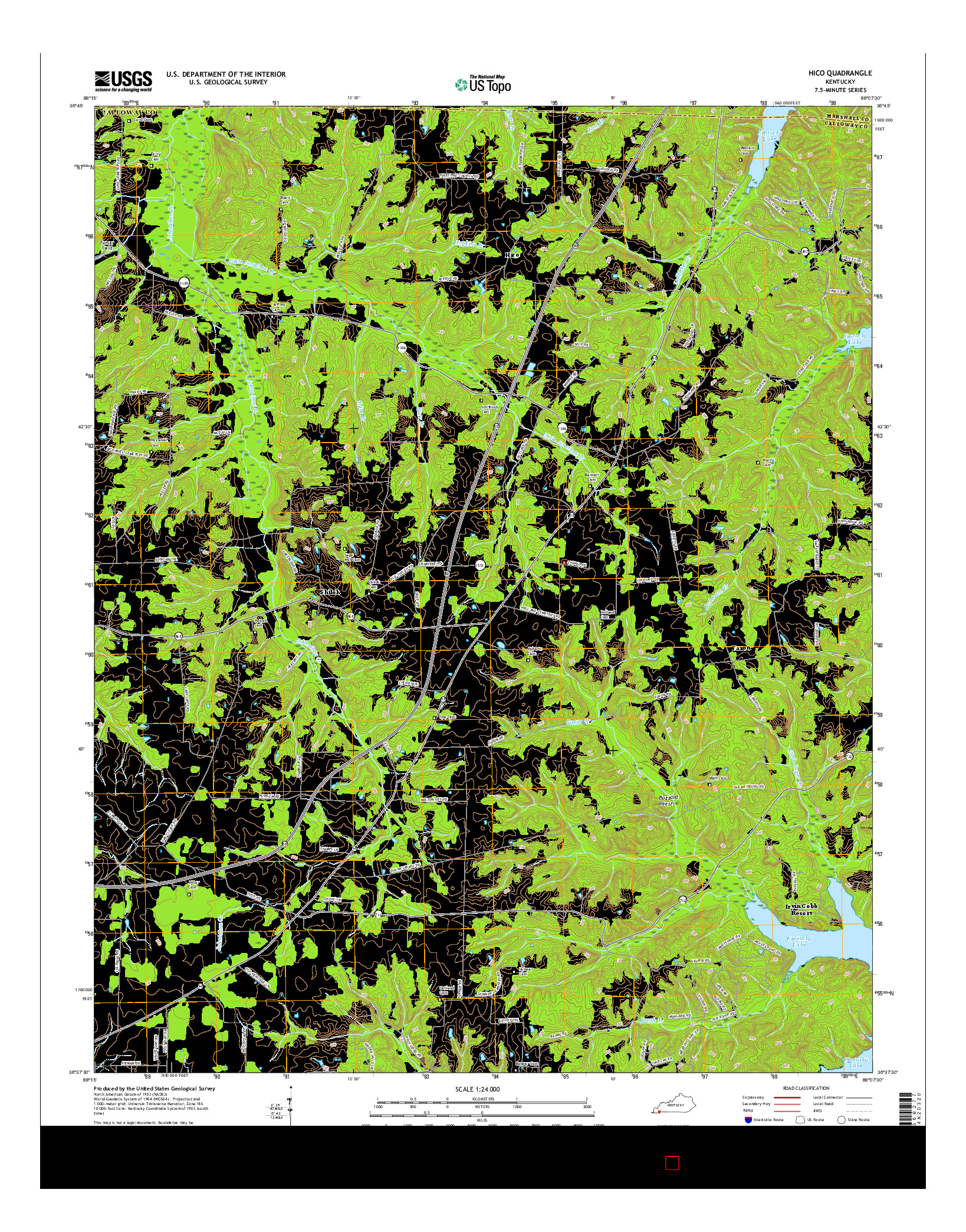 USGS US TOPO 7.5-MINUTE MAP FOR HICO, KY 2016