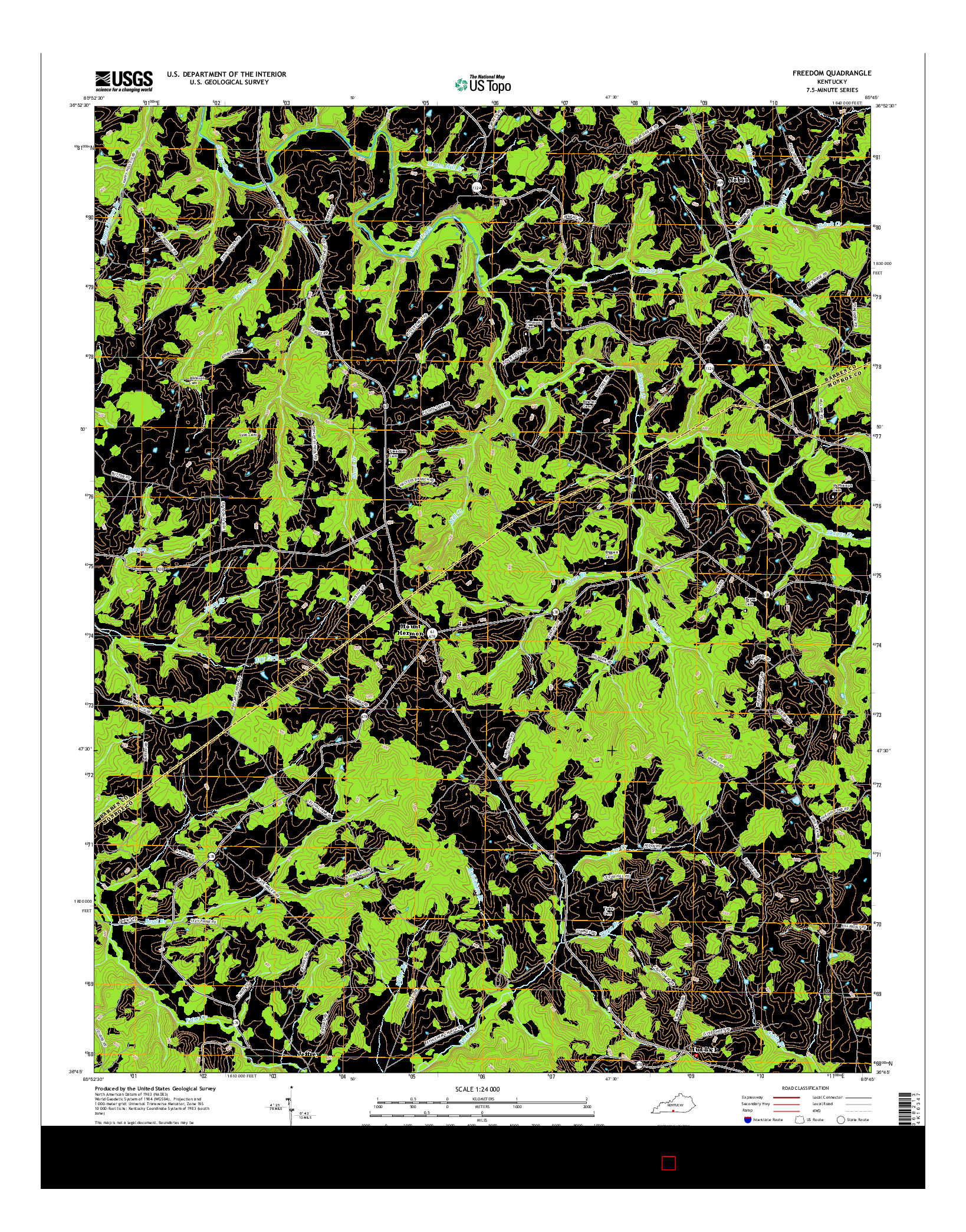 USGS US TOPO 7.5-MINUTE MAP FOR FREEDOM, KY 2016