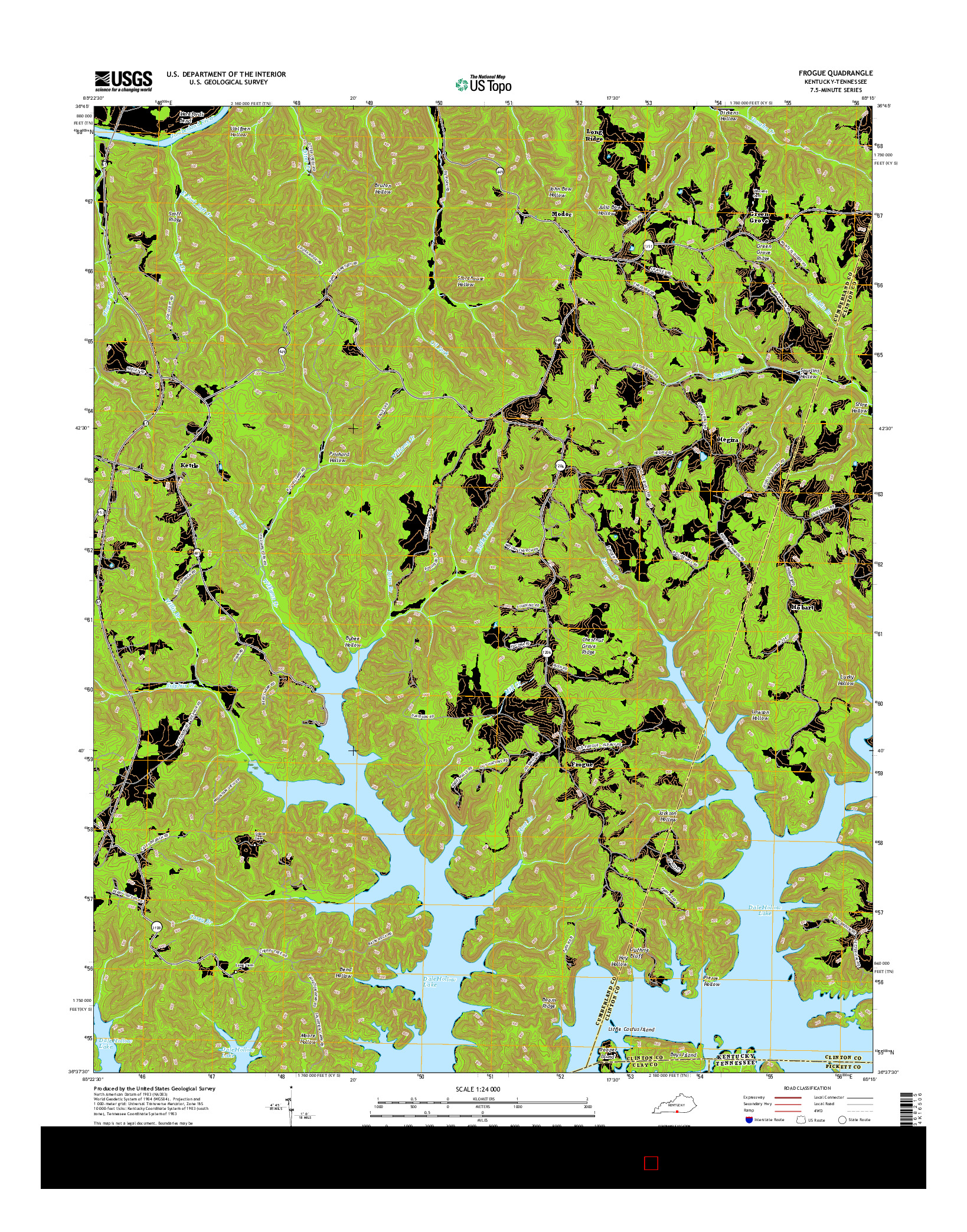 USGS US TOPO 7.5-MINUTE MAP FOR FROGUE, KY-TN 2016