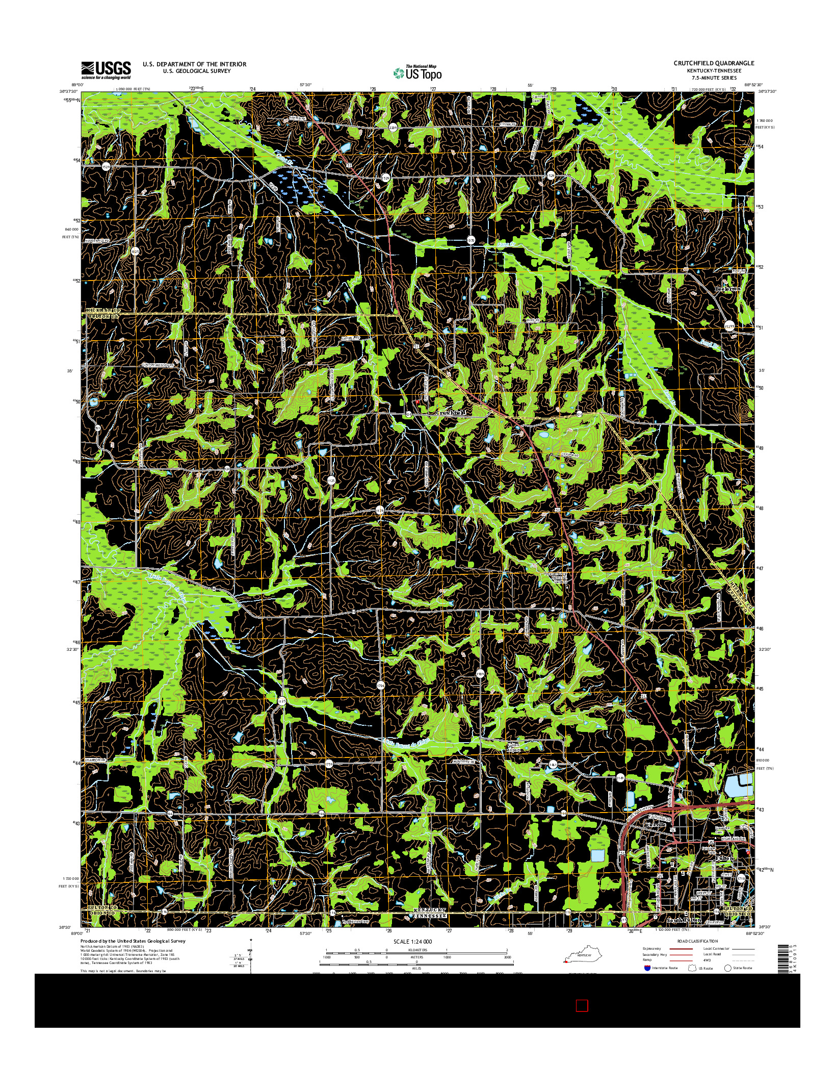 USGS US TOPO 7.5-MINUTE MAP FOR CRUTCHFIELD, KY-TN 2016