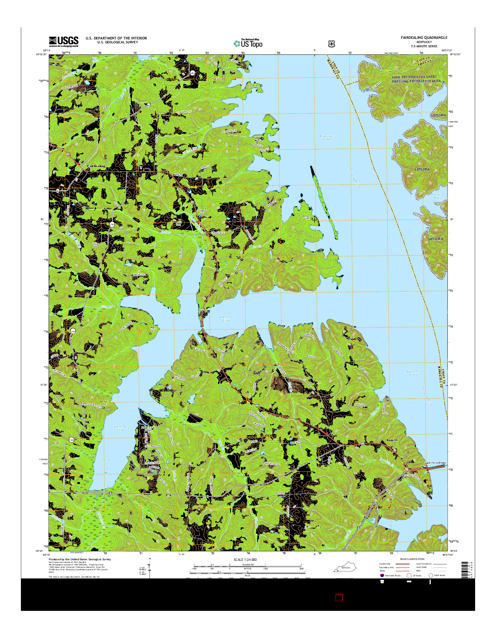 USGS US TOPO 7.5-MINUTE MAP FOR FAIRDEALING, KY 2016