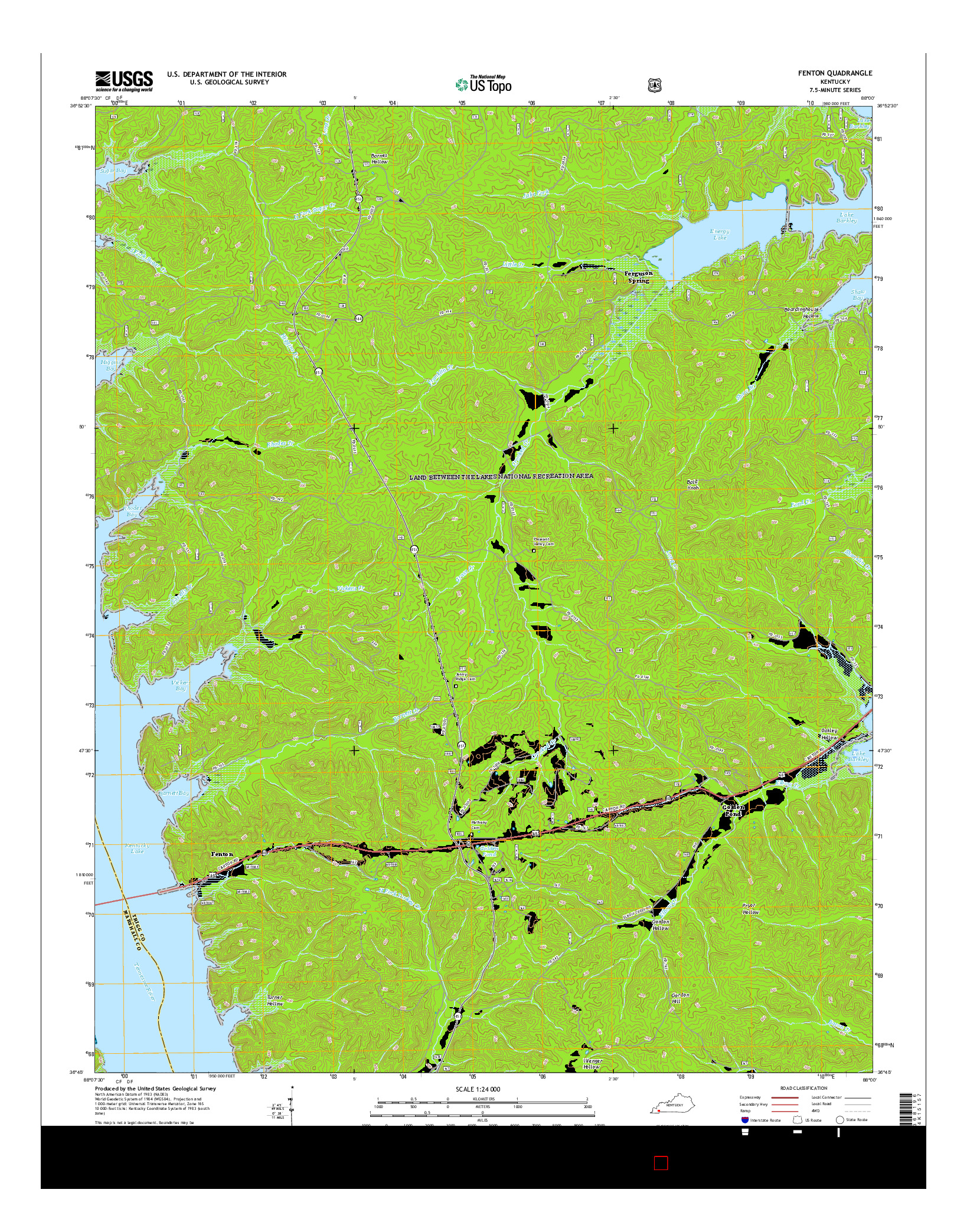 USGS US TOPO 7.5-MINUTE MAP FOR FENTON, KY 2016