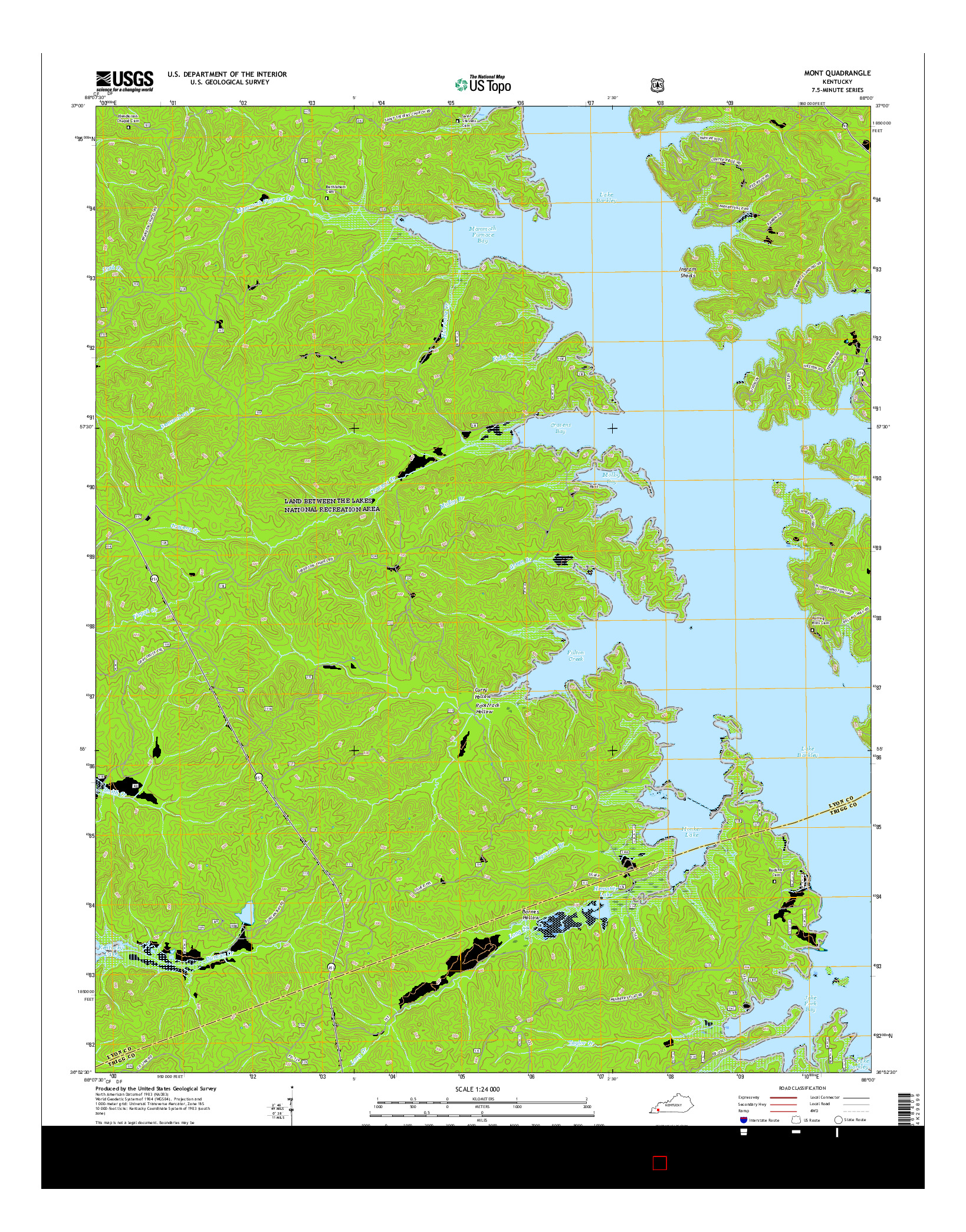 USGS US TOPO 7.5-MINUTE MAP FOR MONT, KY 2016