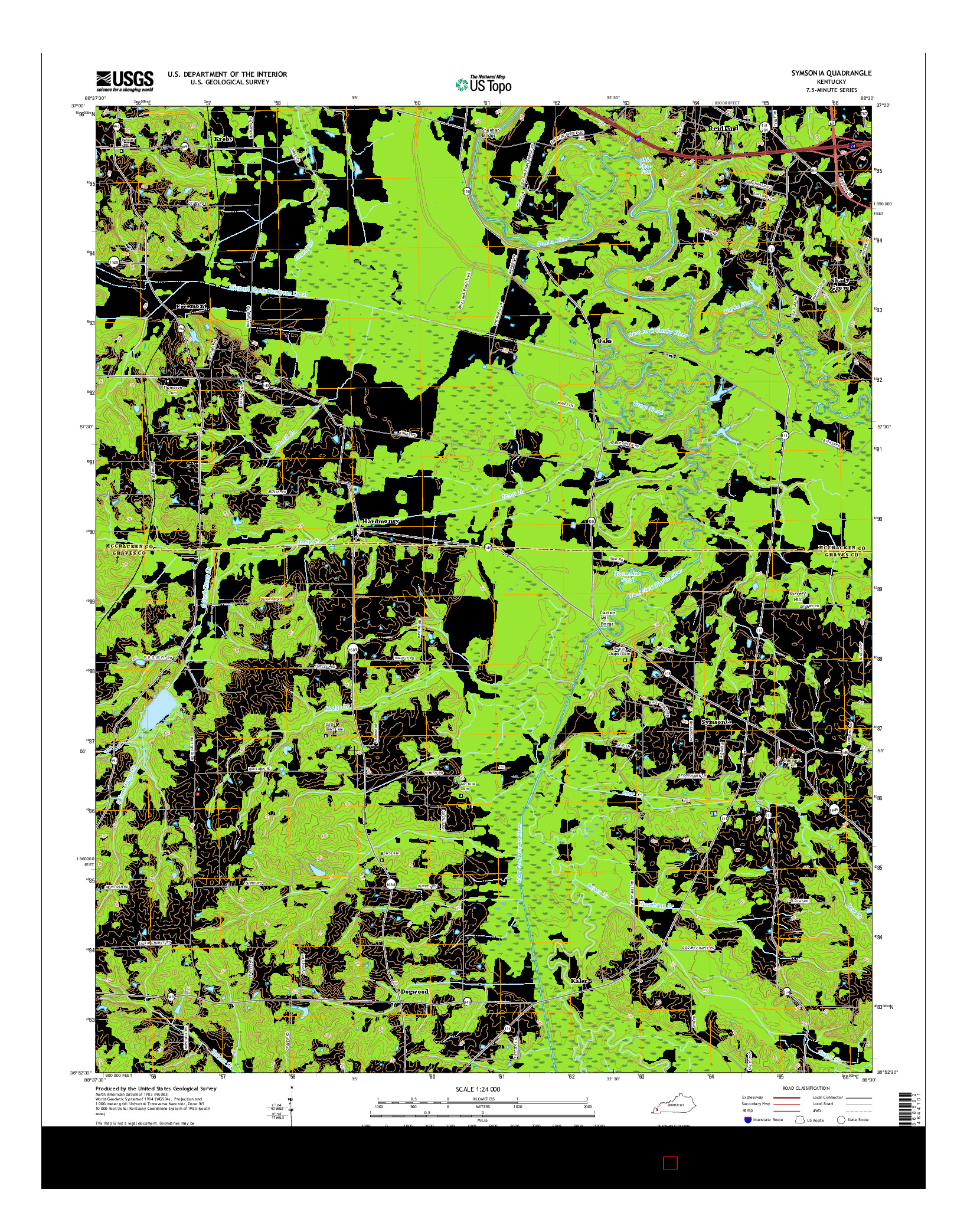 USGS US TOPO 7.5-MINUTE MAP FOR SYMSONIA, KY 2016