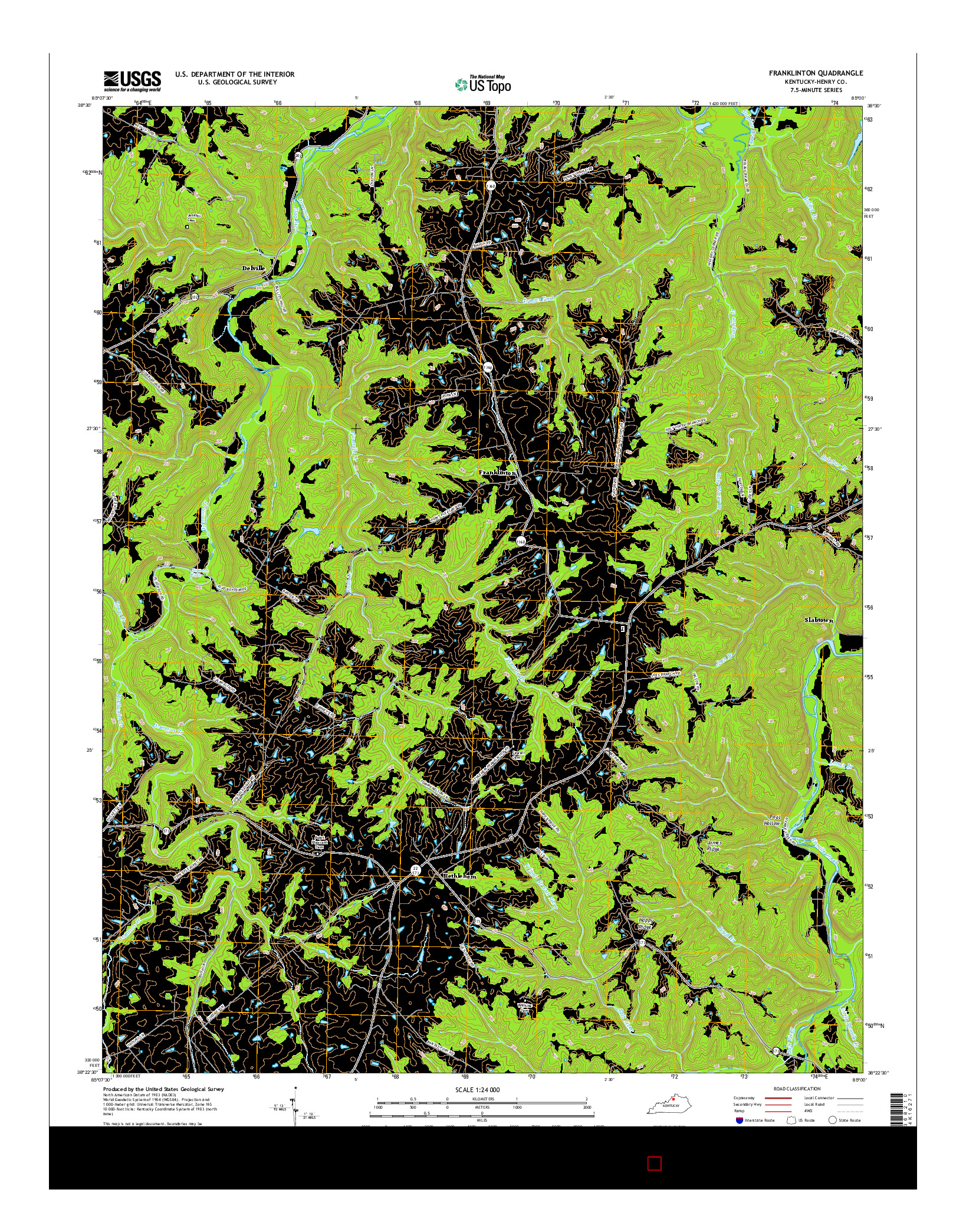 USGS US TOPO 7.5-MINUTE MAP FOR FRANKLINTON, KY 2016